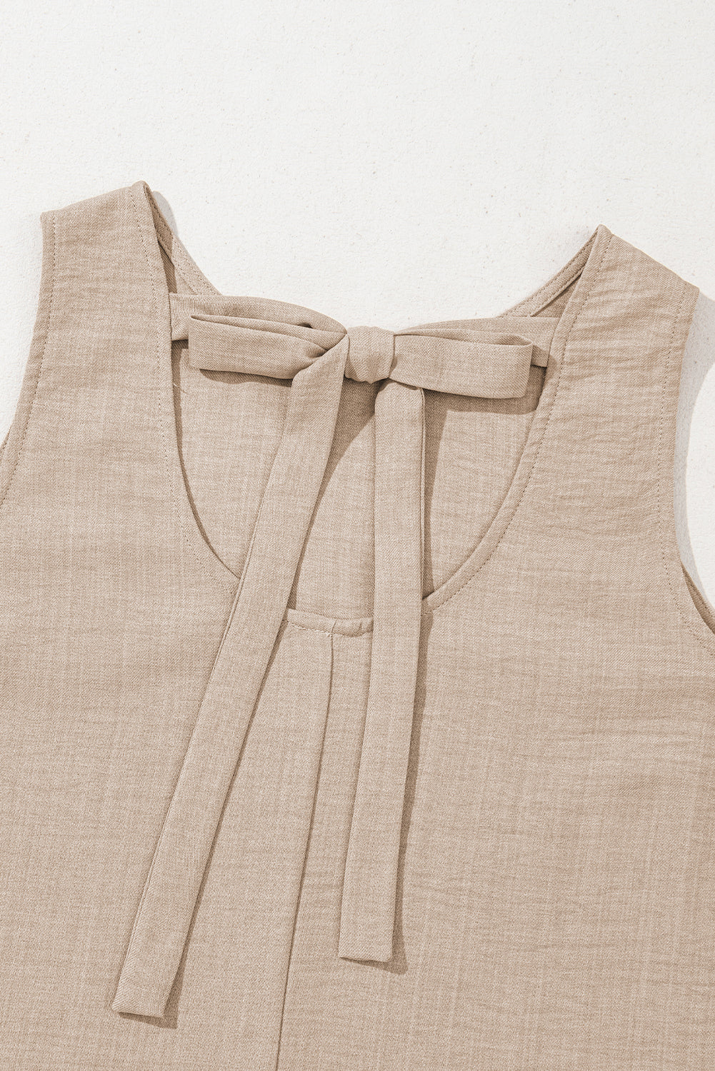 Knot Scoop Back Ruffle Hem Sleeveless Mini Dress eAura