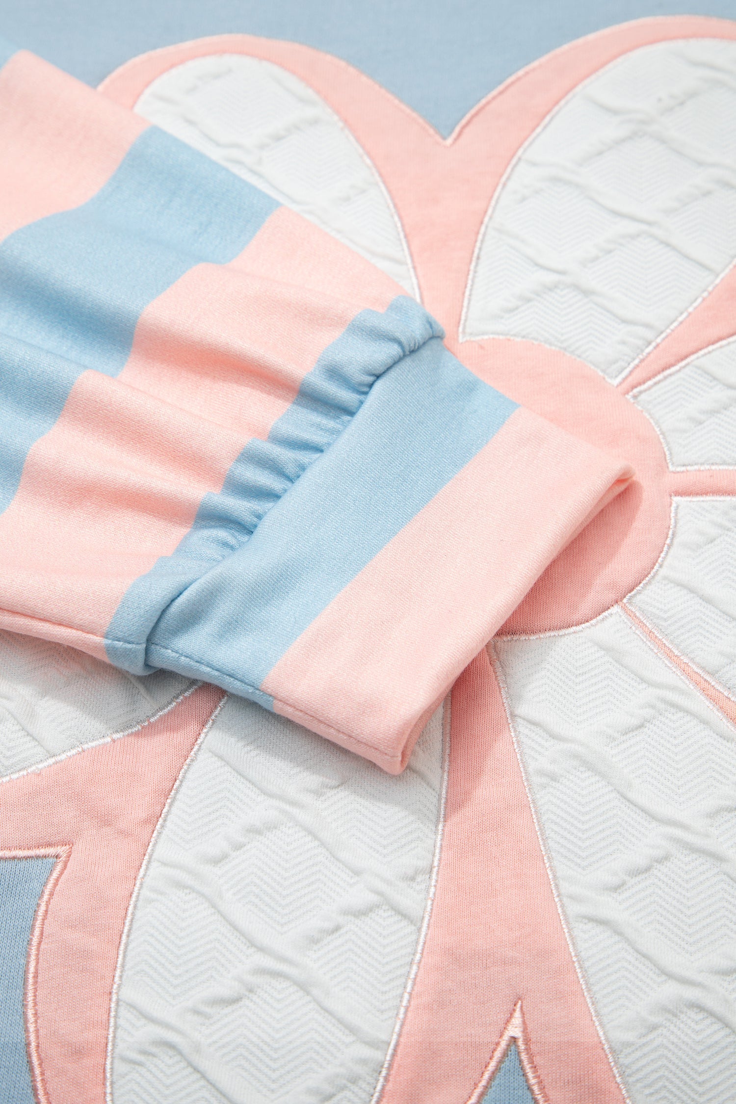 Big Flower Patch Drop Shoulder Long Sleeve Top - eAura