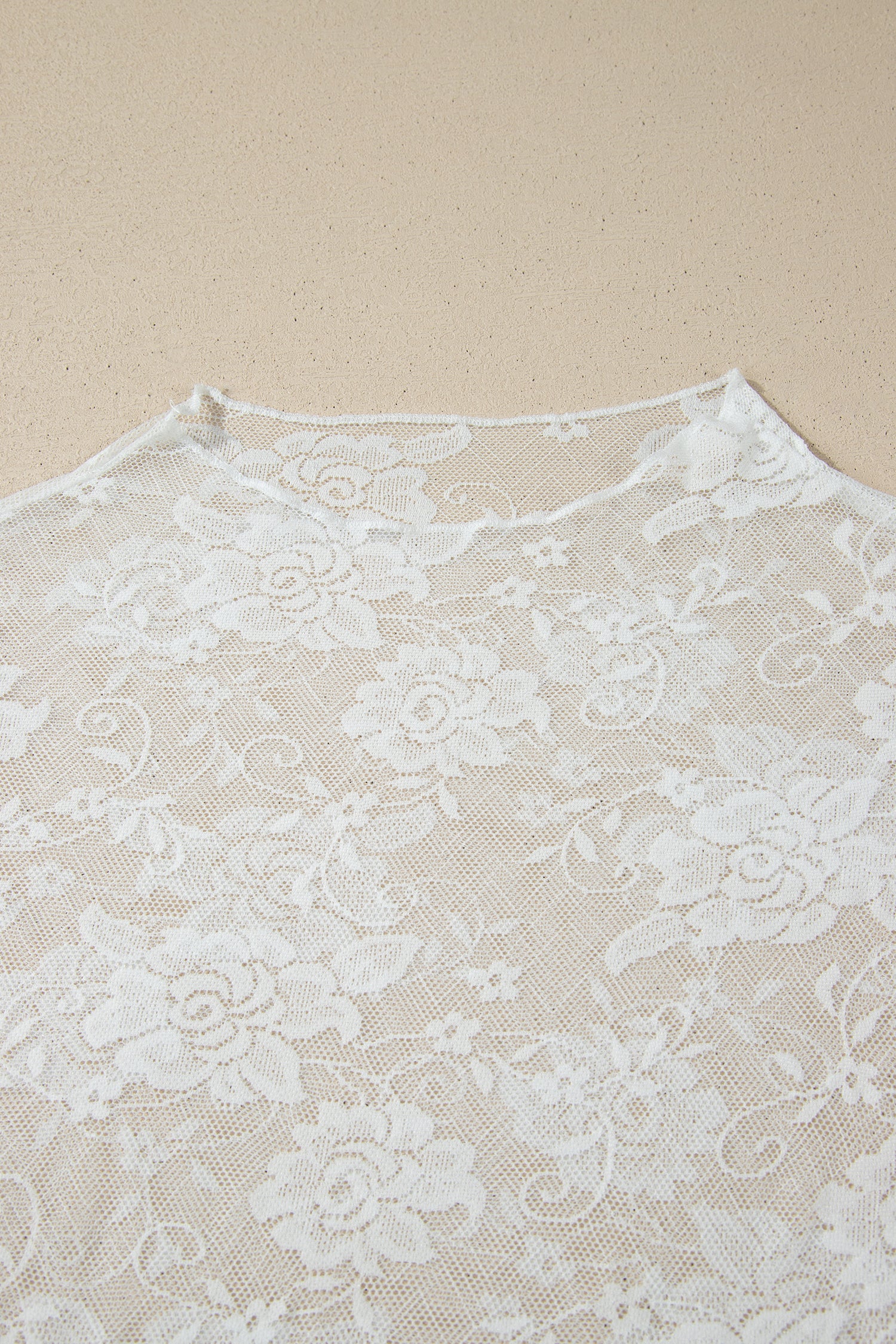 Plus Size Floral Mesh Long Sleeve Top
