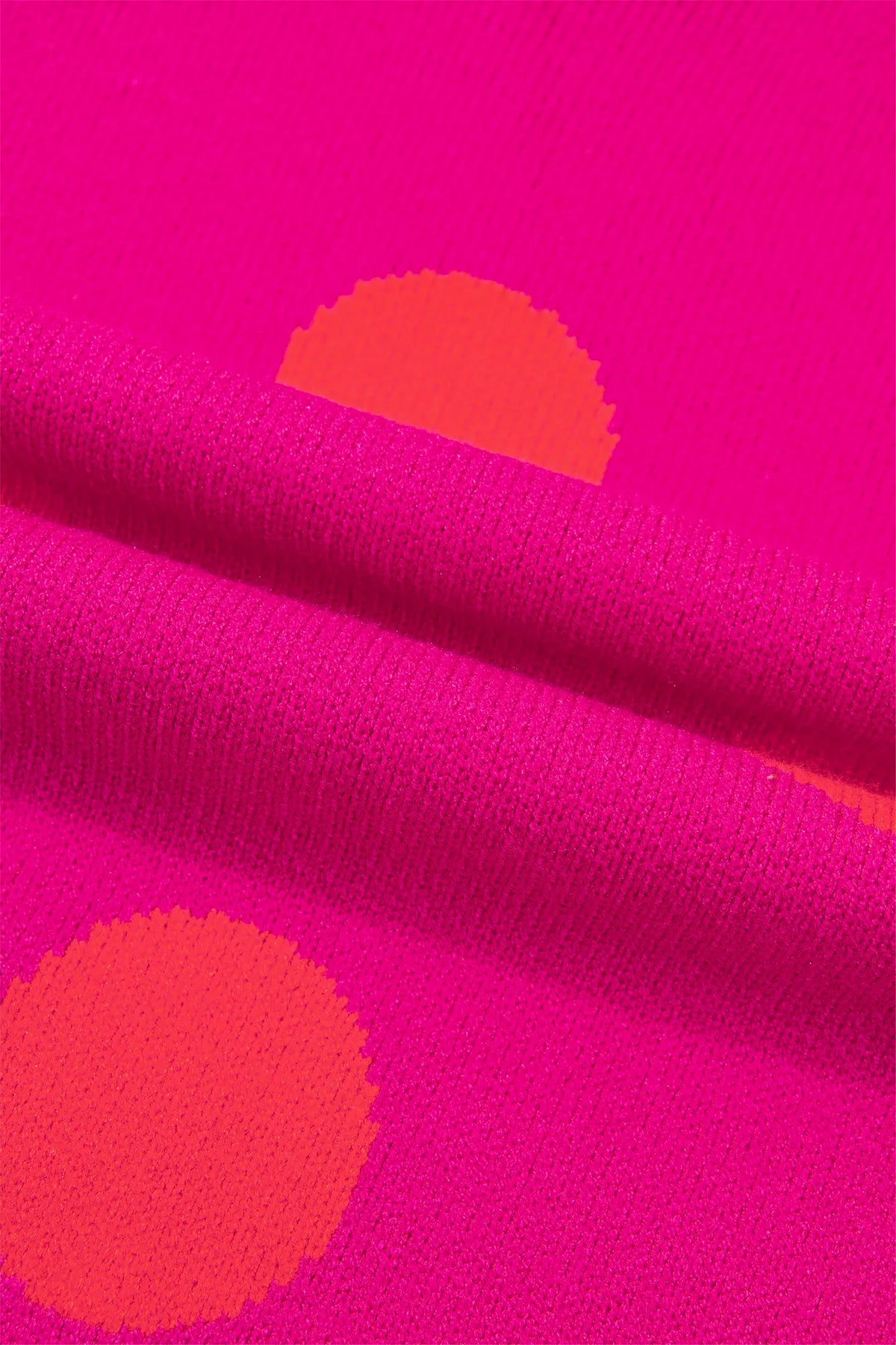 Playful Cozy Polka Dot Sweater – Strawberry Pink