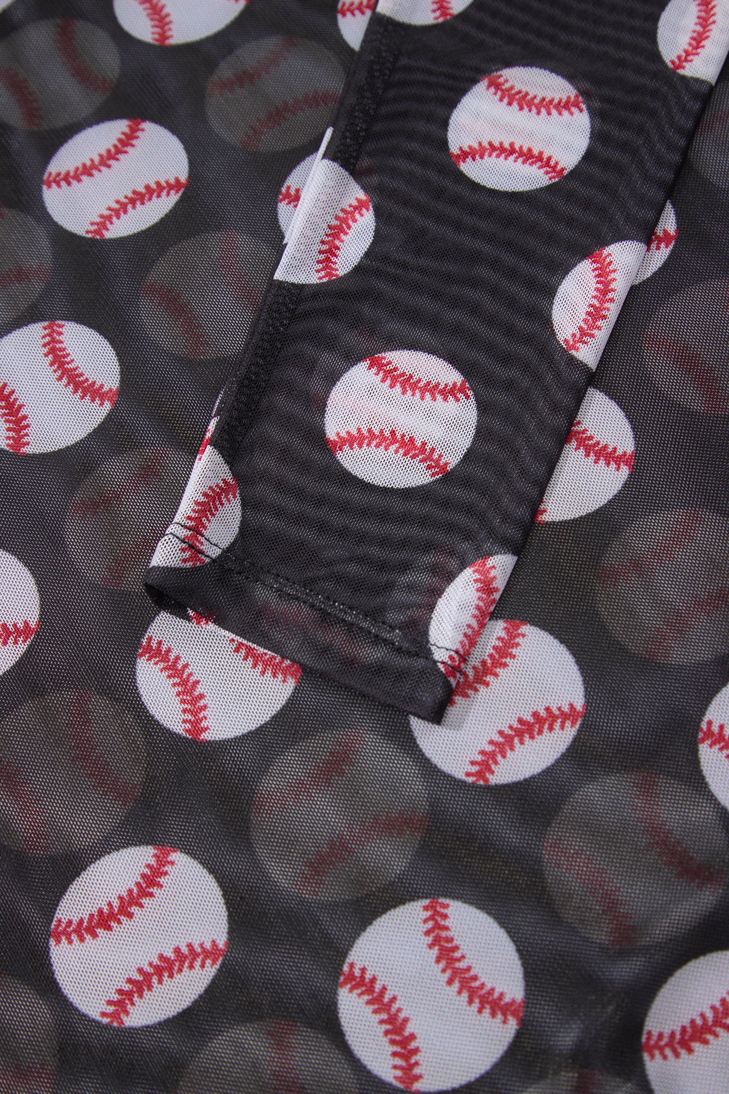 Game Day American Football Mesh Sheer Long Sleeve Top