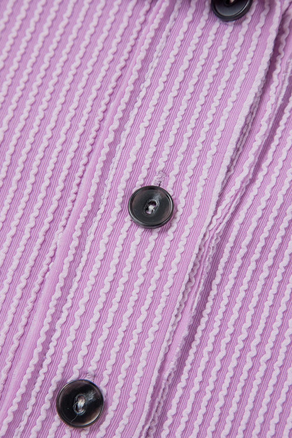 Orchid Bouquet Ribbed Flap Pocket Collared Buttoned Short Sleeve Top eAura