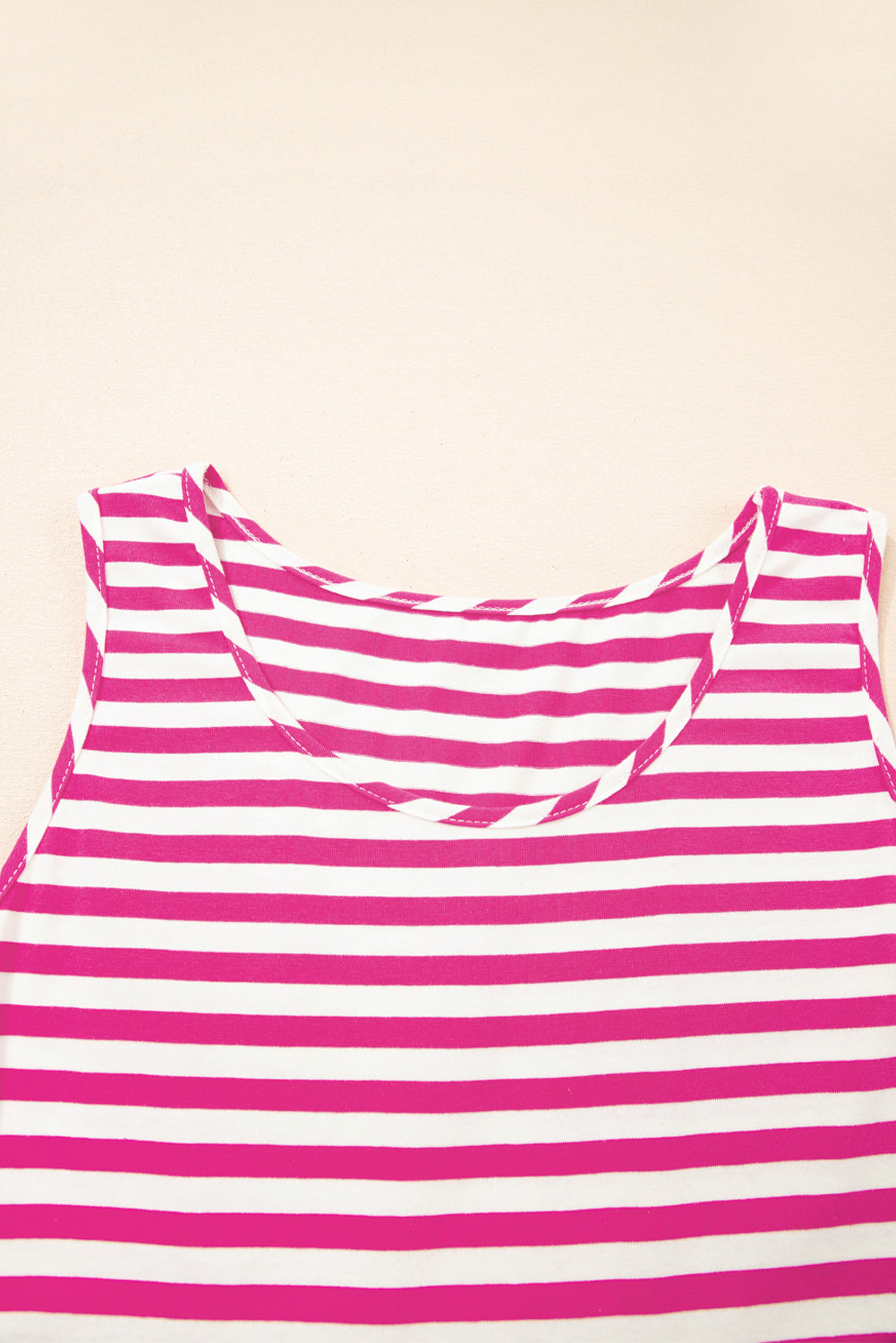 Stripe U-Neck Sleeveless Loose Fit Mini Dress eAura
