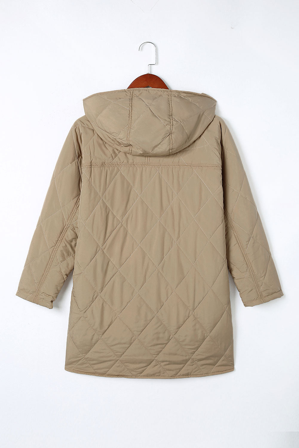 Quilted Snap Button Hooded Puffer Coat - eAura