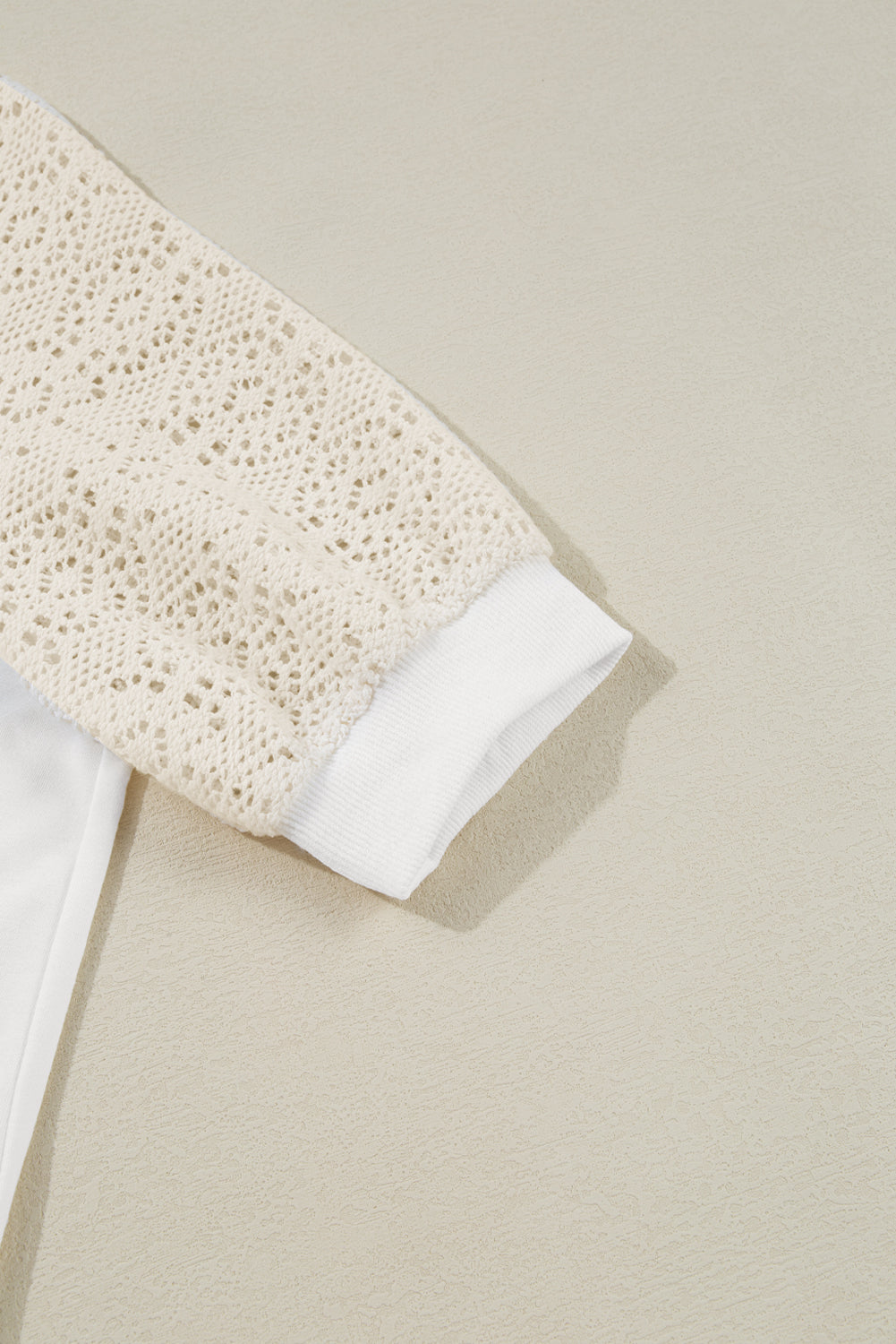 White Lace Crochet Short Sleeve Round Neck T Shirt - eAura