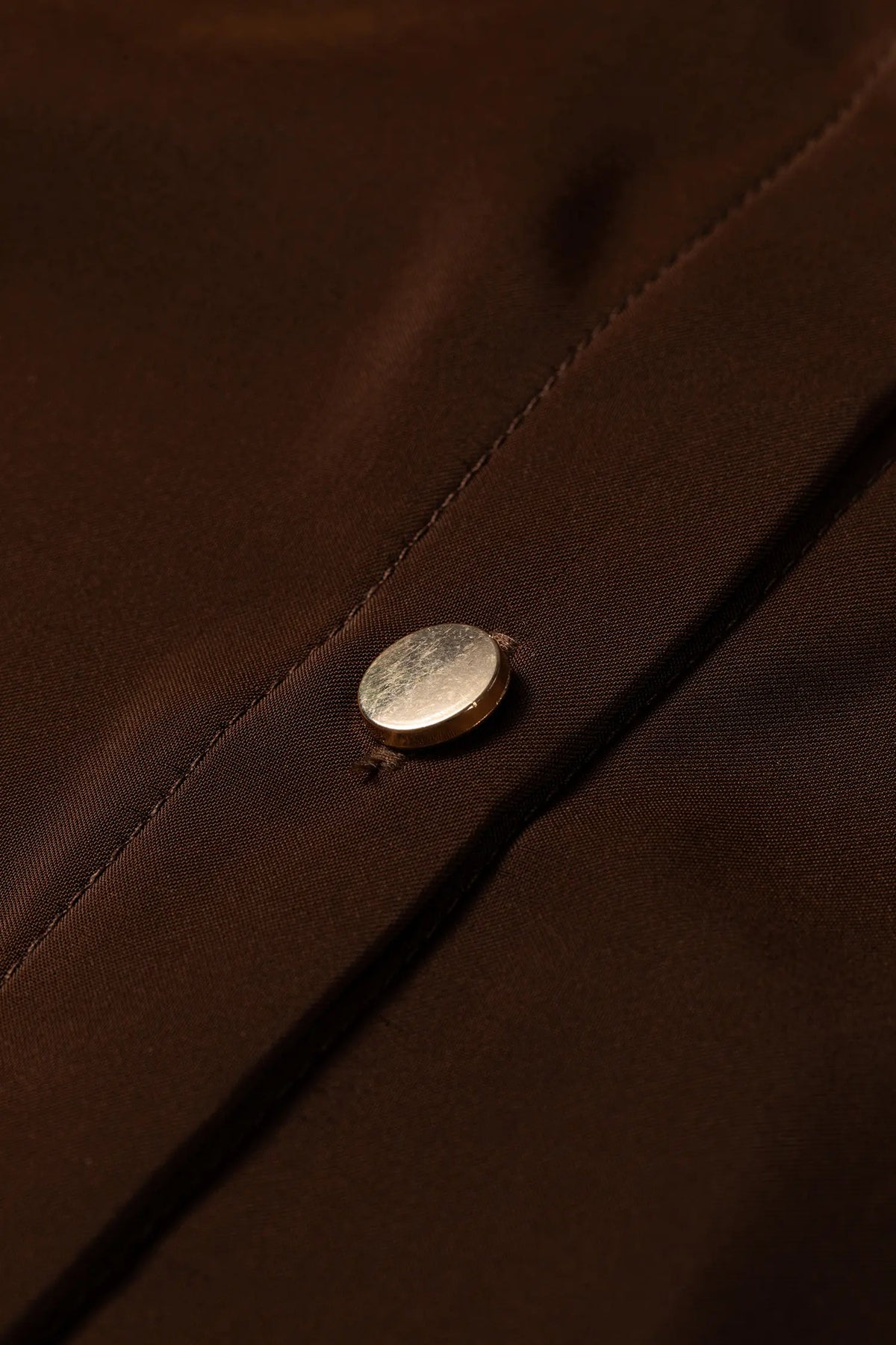 Coffee Multi Button Decoration Tab Long Sleeve Casual Shirt – Brown