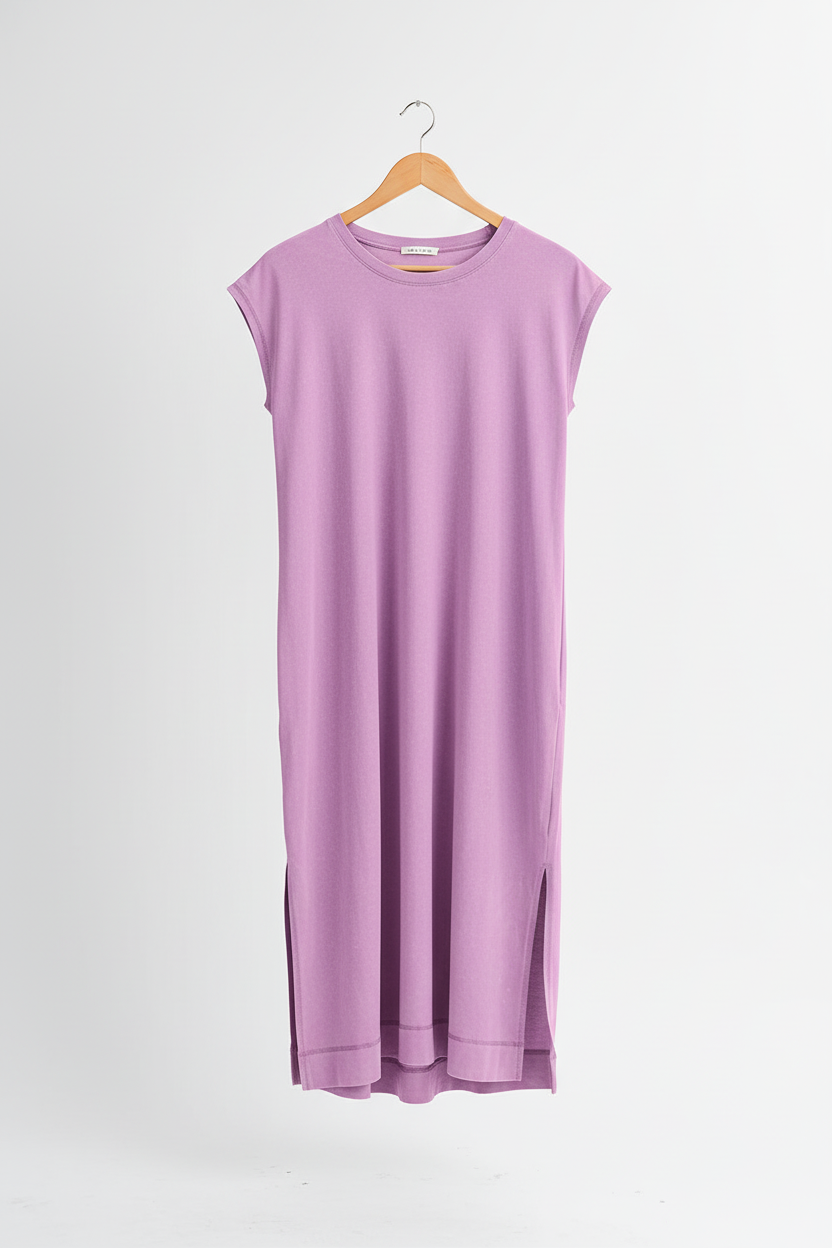 Mineral Wash Pocketed T-shirt Midi Dress - Dresses/Midi Dresses