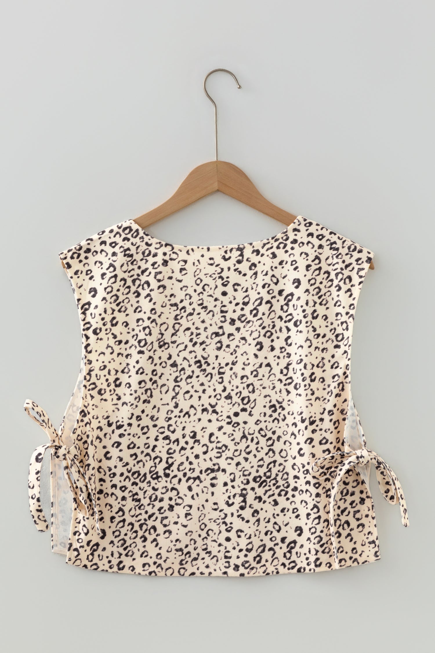 Knot Side Leopard Print Vest - Tops/Vest Tops