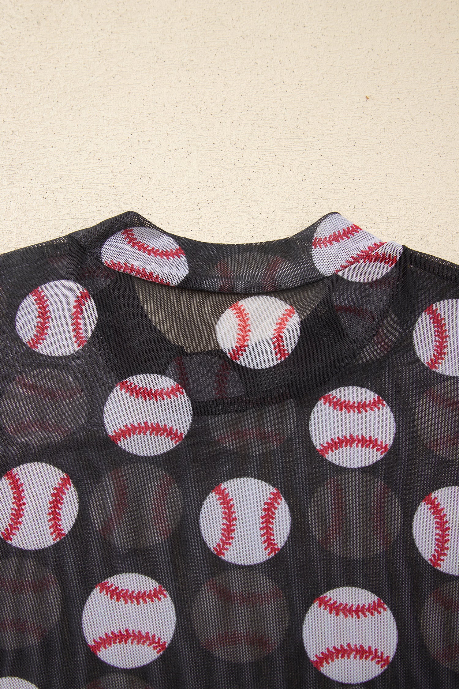 Game Day American Football Mesh Sheer Long Sleeve Top