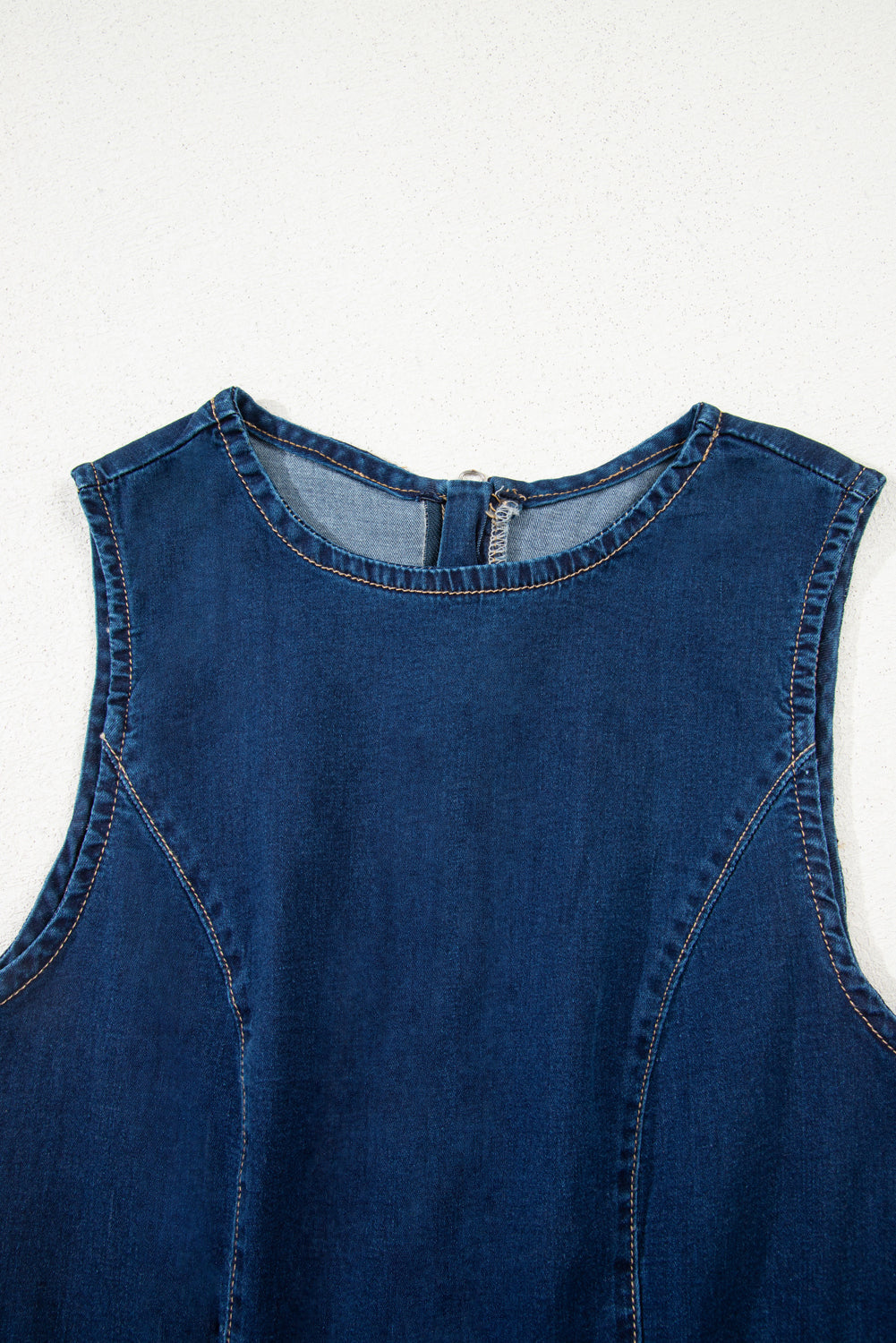 Sleeveless Zipped Bodycon Denim Mini Dress eAura