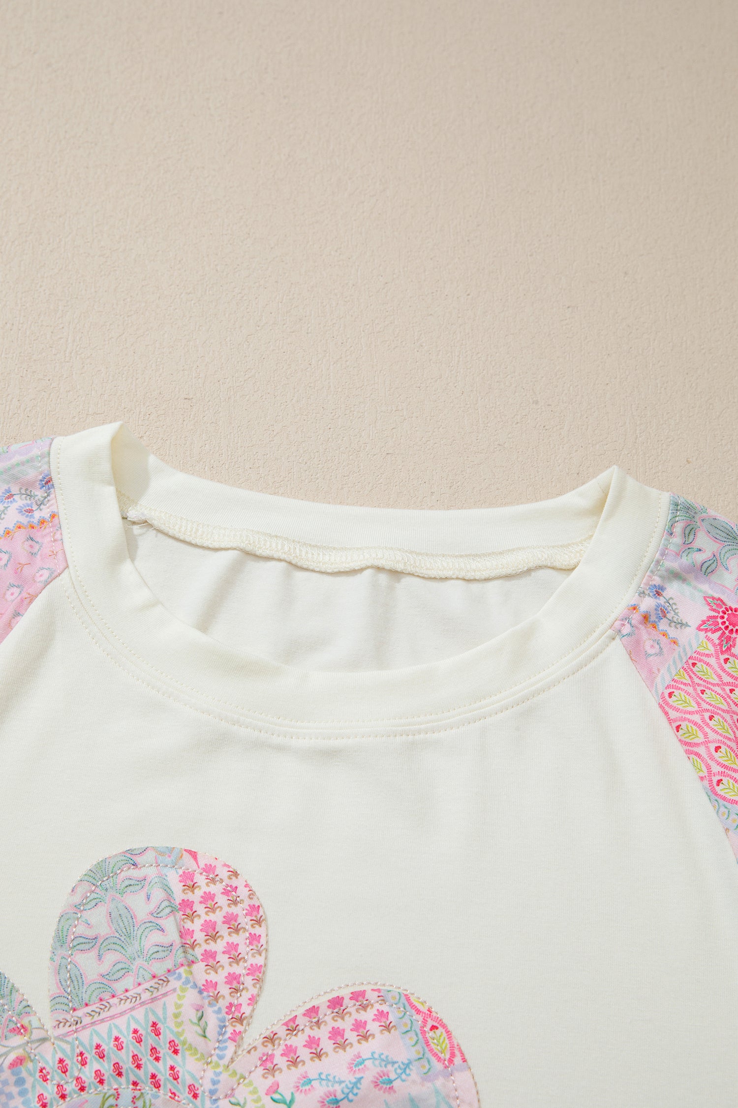 Retro Floral Patchwork Long Sleeve Top