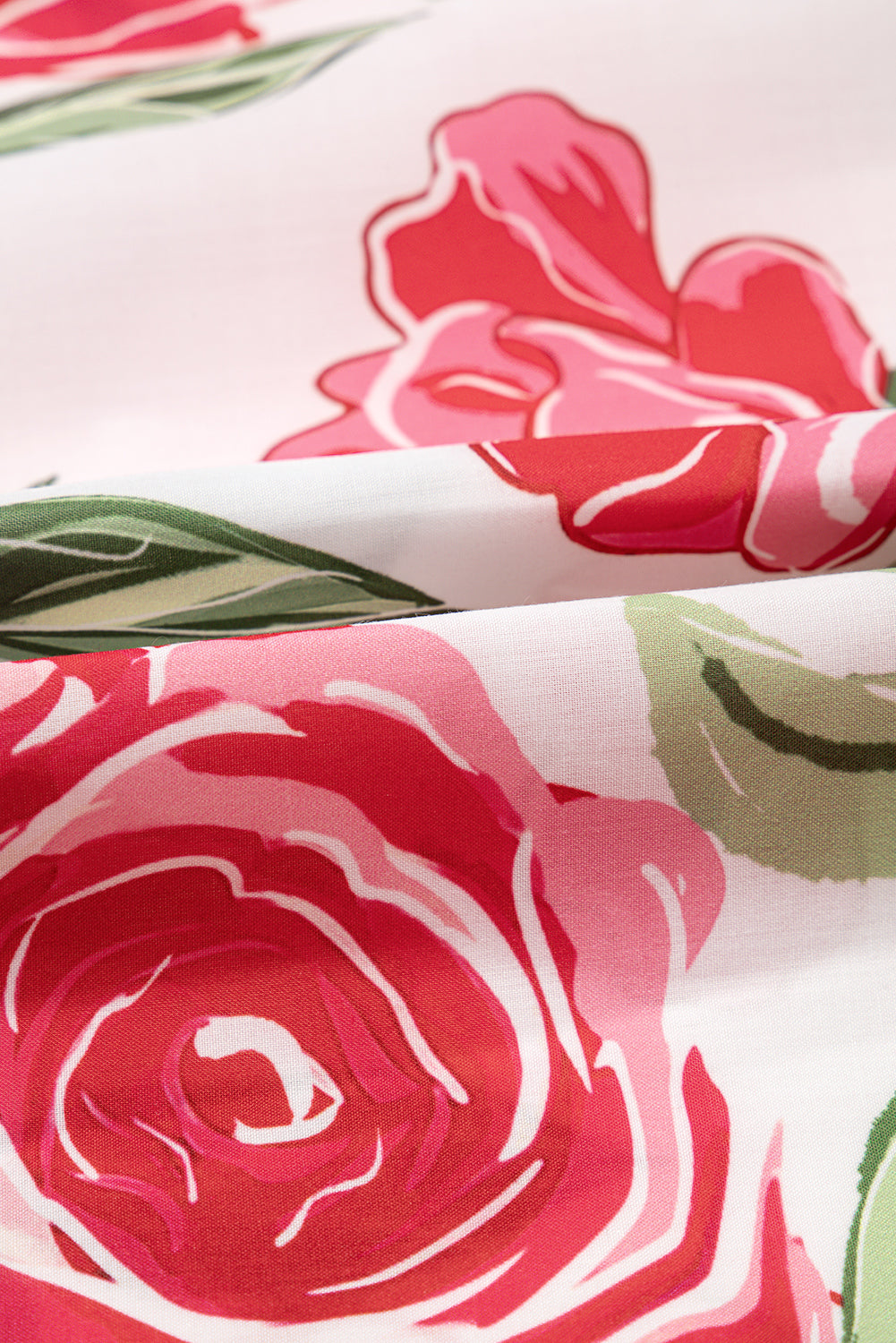 Rose Plus Size Floral Print Frilled Stripes Detail Short Sleeve Blouse eAura