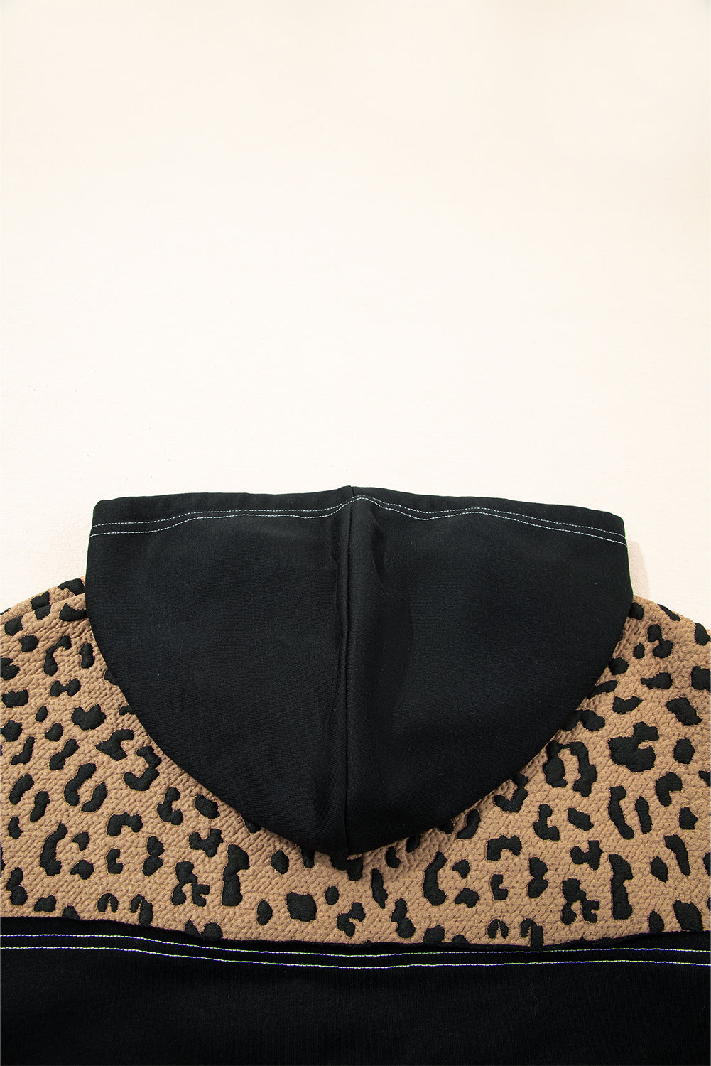 Leopard Patchwork Contrast Stitching Hoodie - eAura