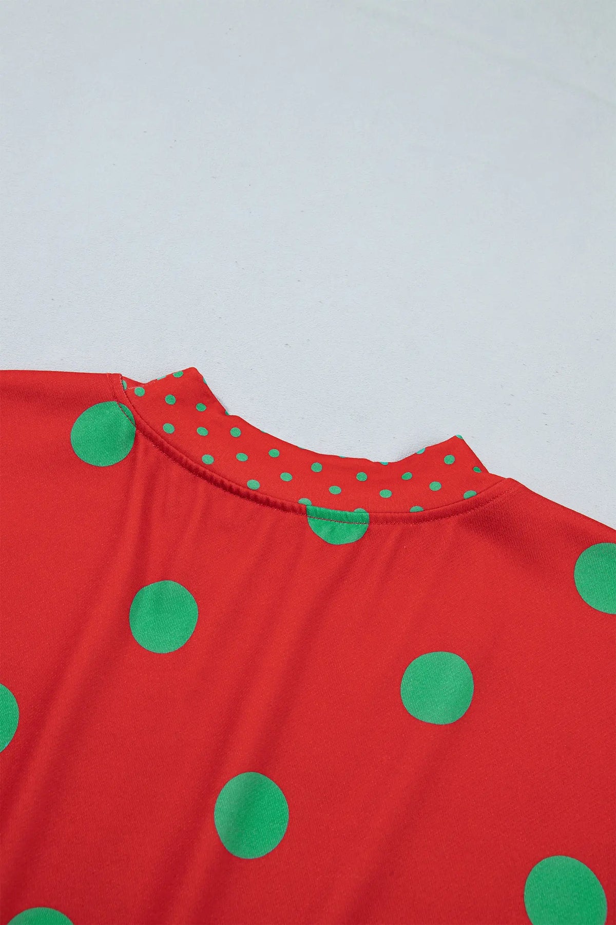 Polka Dot Print Contrast Detail Oversized Tunic Sweatshirt – Pink