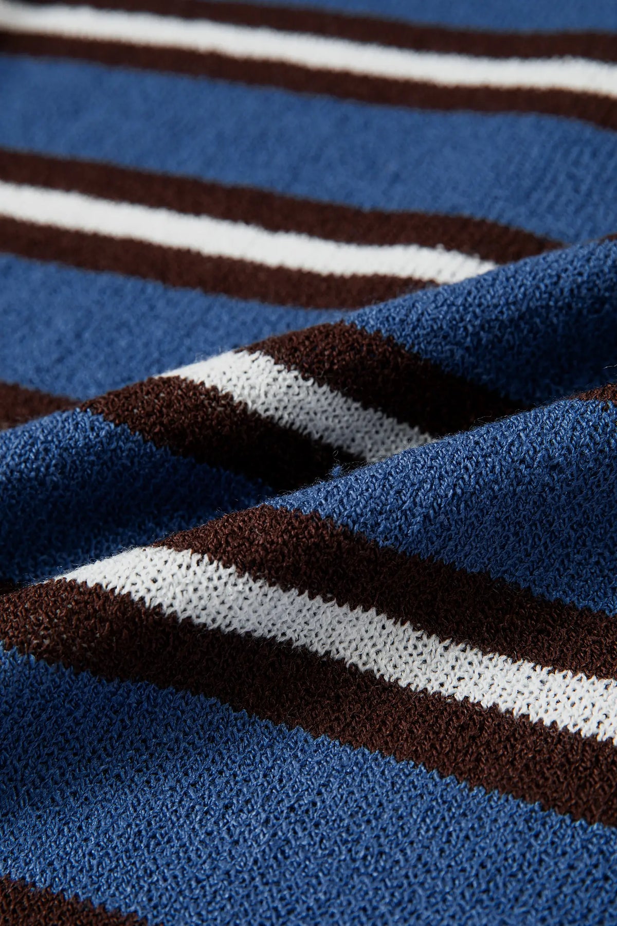 Striped Drop Shoulder Button Cardigan – Blue Stripe