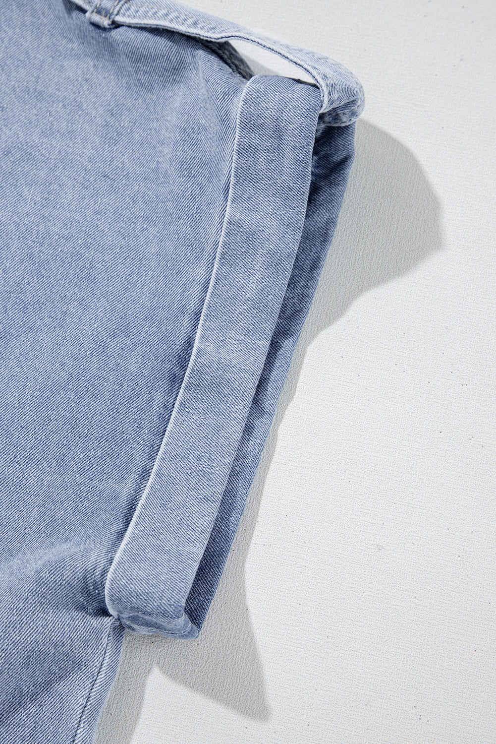 Dusk Blue Denim Pinup Folded Cap Sleeve Shirt eAura