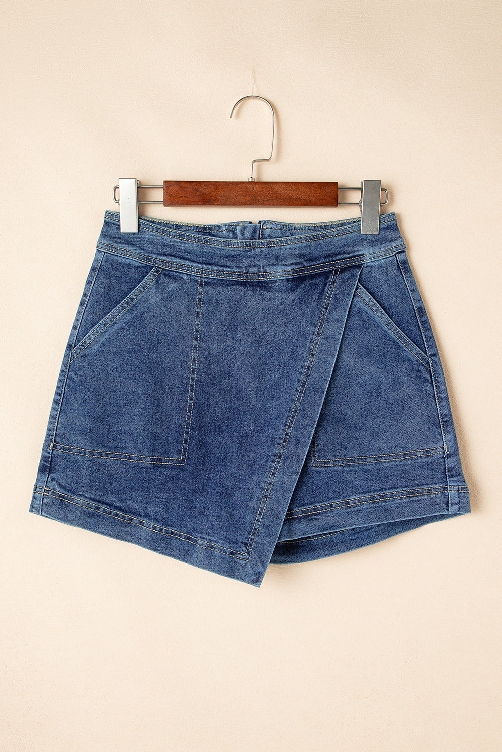 Ashleigh Blue Faux Wrapped Mini Denim Skort eAura