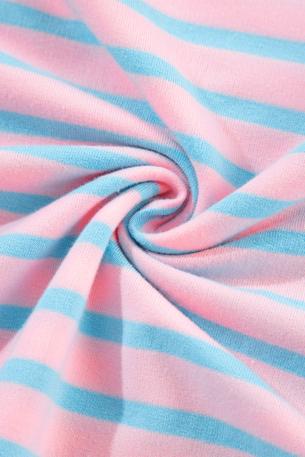 Pink Stripe Contrast Trim High Low Pullover Tunic Sweatshirt eAura
