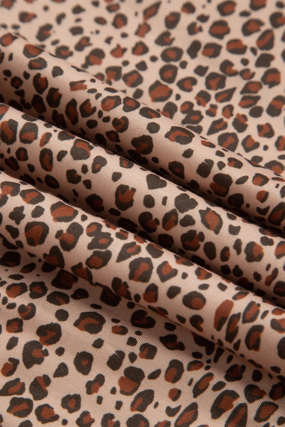 Leopard Print Drawstring Waist Patch Pockets Pants – Khaki