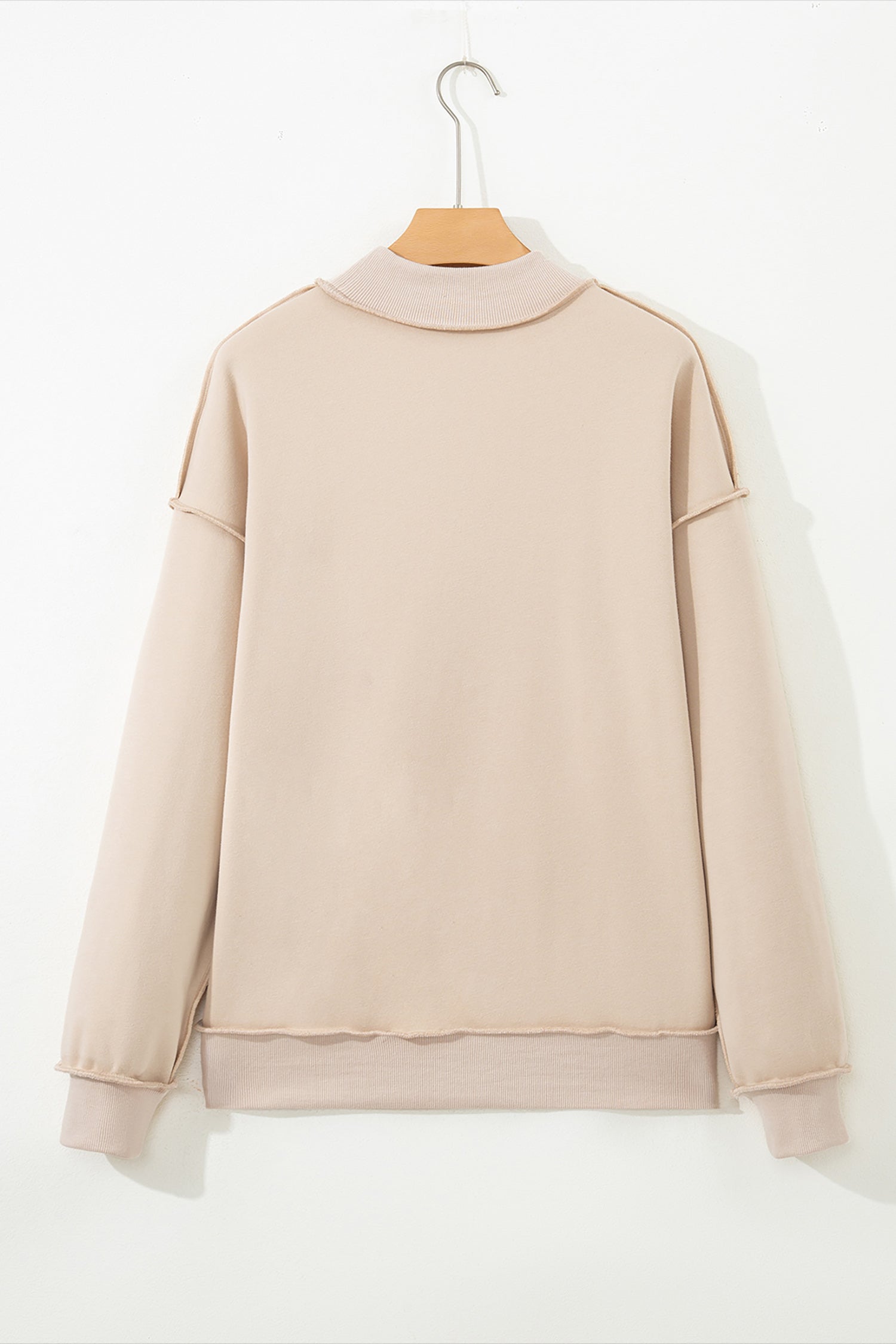 Carrot Oversize Drop Shoulder Reversible Mock Neck Sweatshirt – Orange
