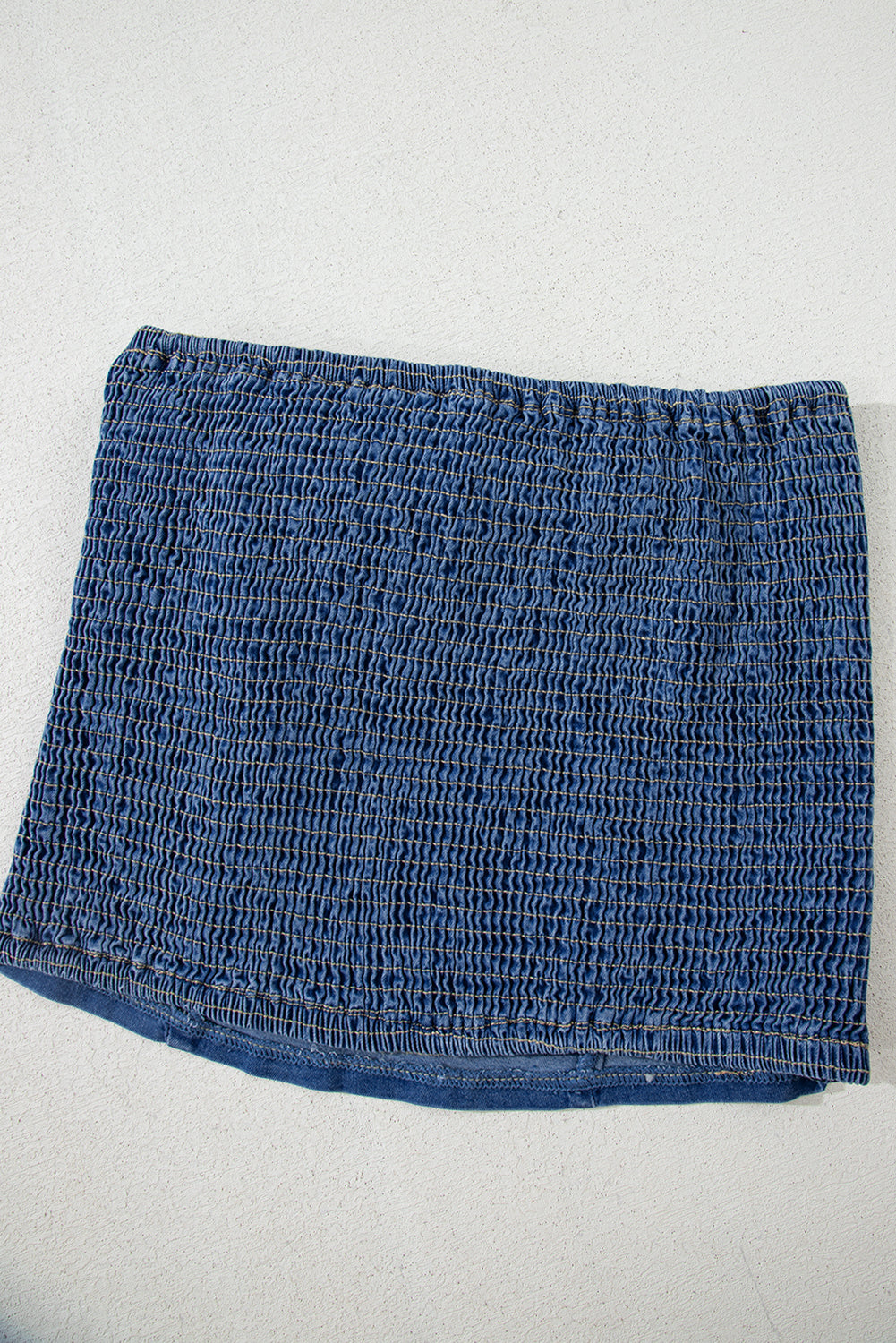 Sail Blue Vintage Bow Front Smocked Back Denim Tube Top eAura