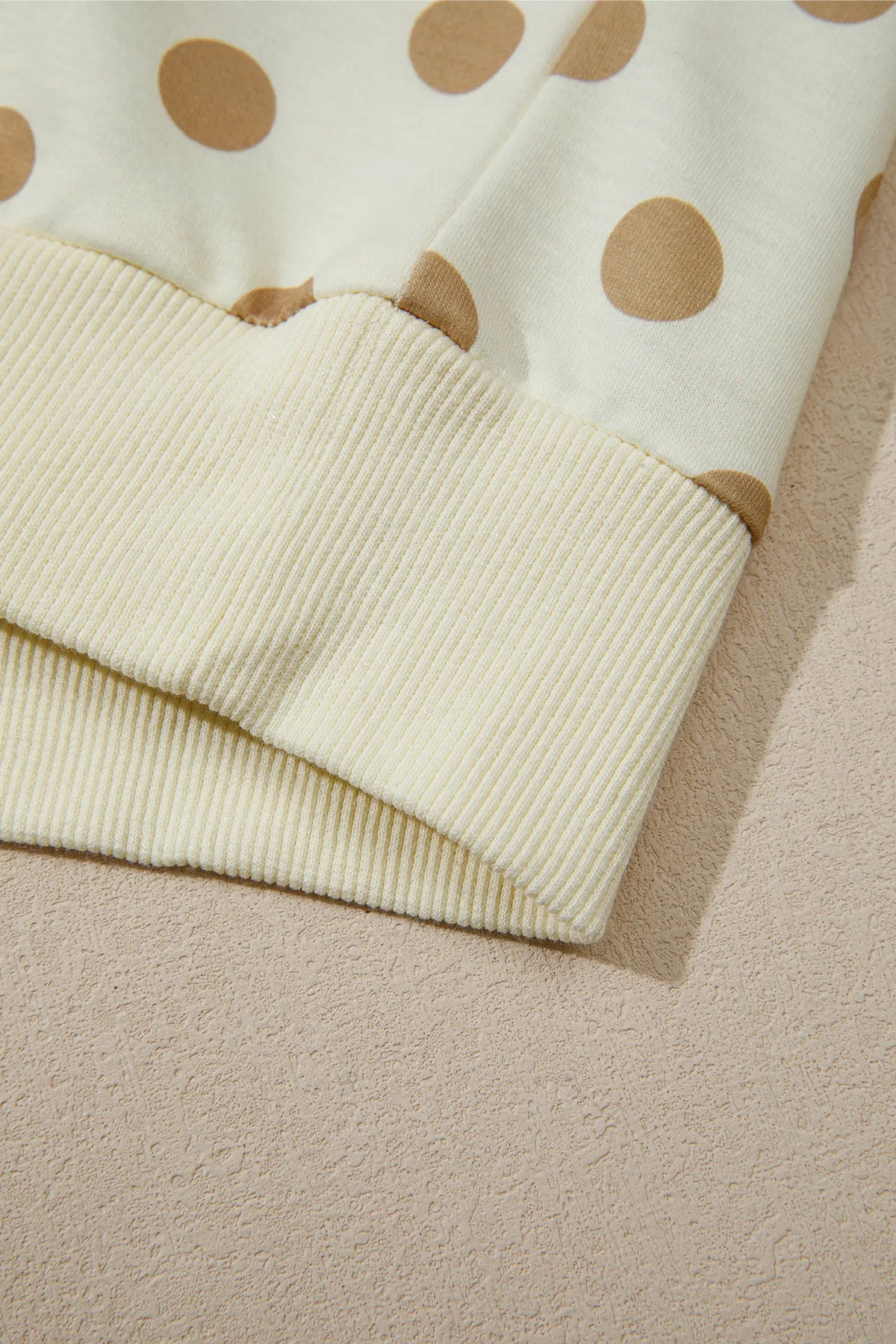 Polka Dot Hooded Long Sleeve Top Casual Mini Skort Set – Khaki