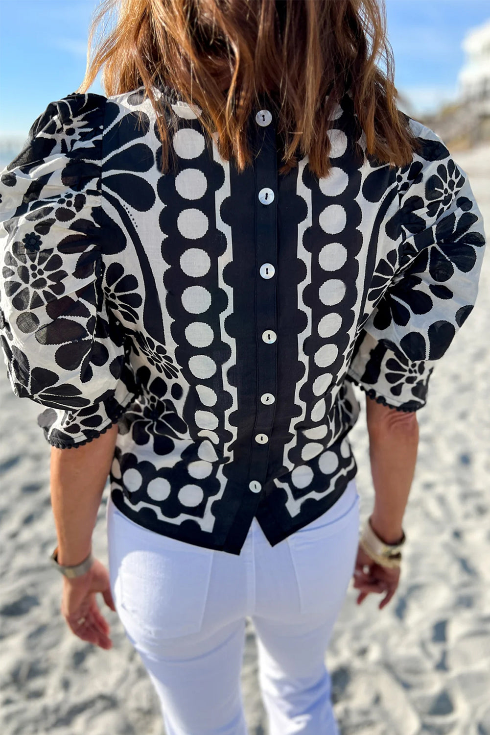Black Palermo Puffed Sleeve Blouse eAura