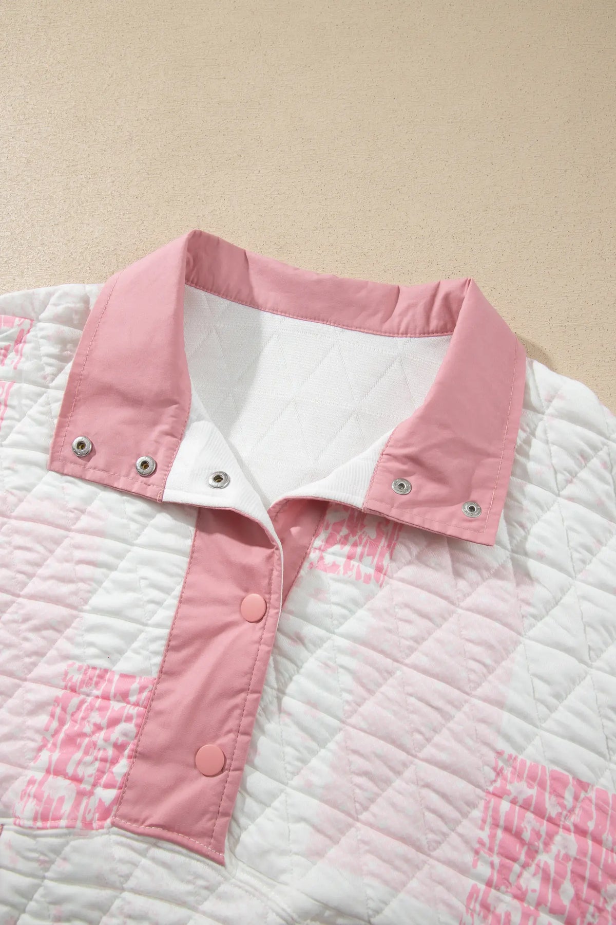 Floral Quilted Half Button Pocketed Pullover Sweatshirt – Multicolour