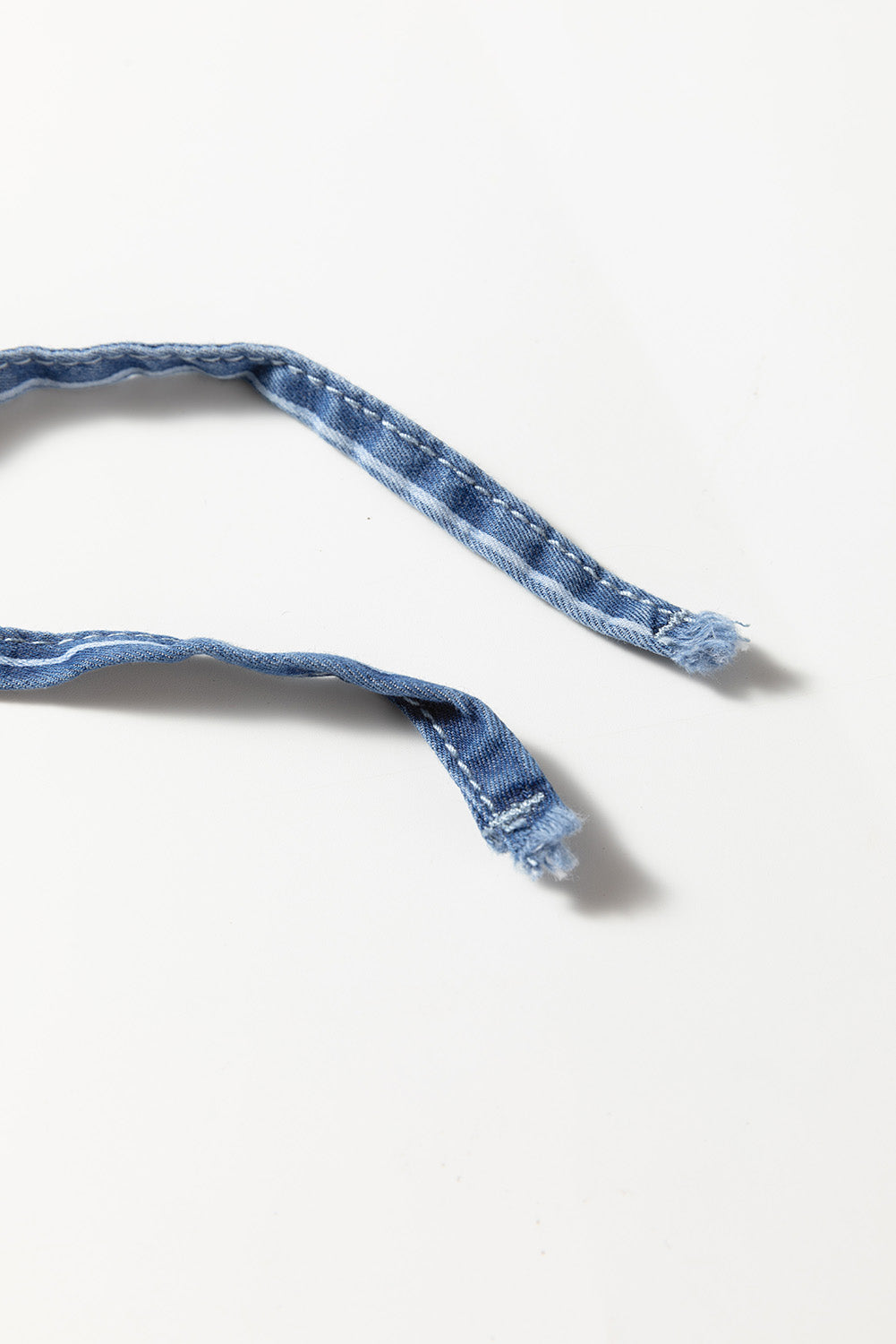 Stripe Chambray Wide Leg Tied Elastic Waist Trousers - eAura