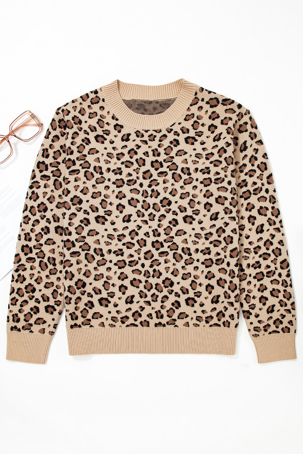 Leopard Pattern Sweater Dolman Sleeve - eAura