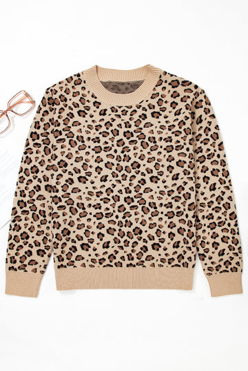 Leopard Pattern Sweater Dolman Sleeve - Brown / S - Sweaters & Cardigans/Sweaters