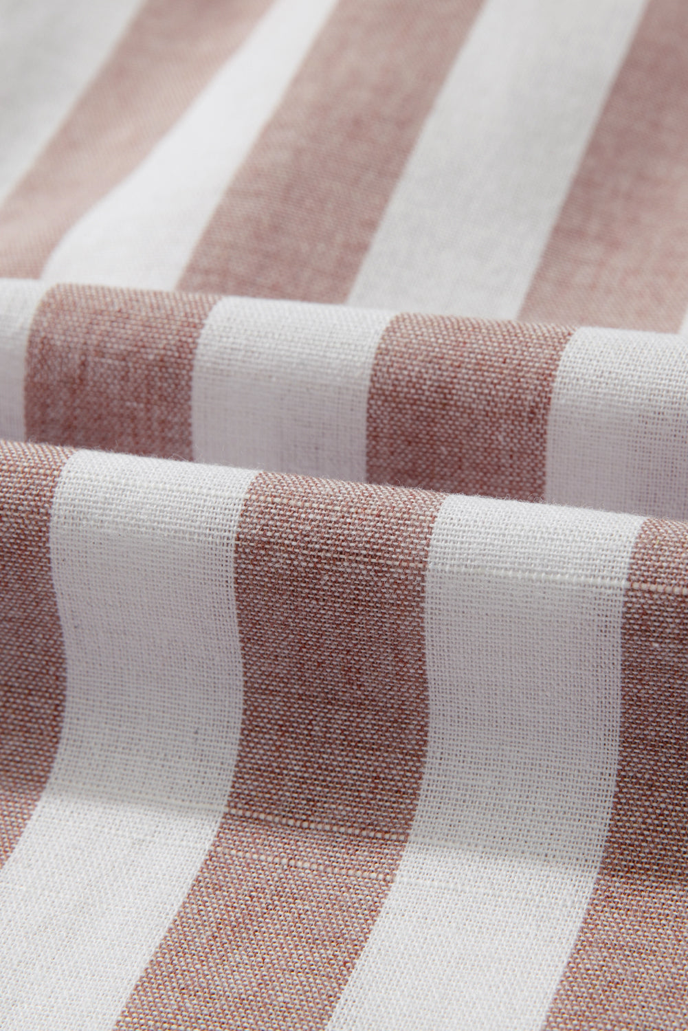 Khaki Stripe Casual Button Down Sleeveless Shirt eAura