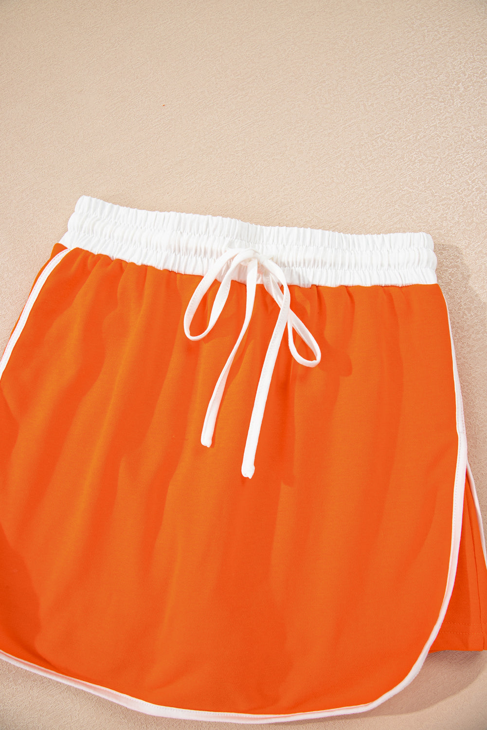 Varsity Stripe Detail Drop Shoulder Pullover Mini Skort Co-ord Set - eAura