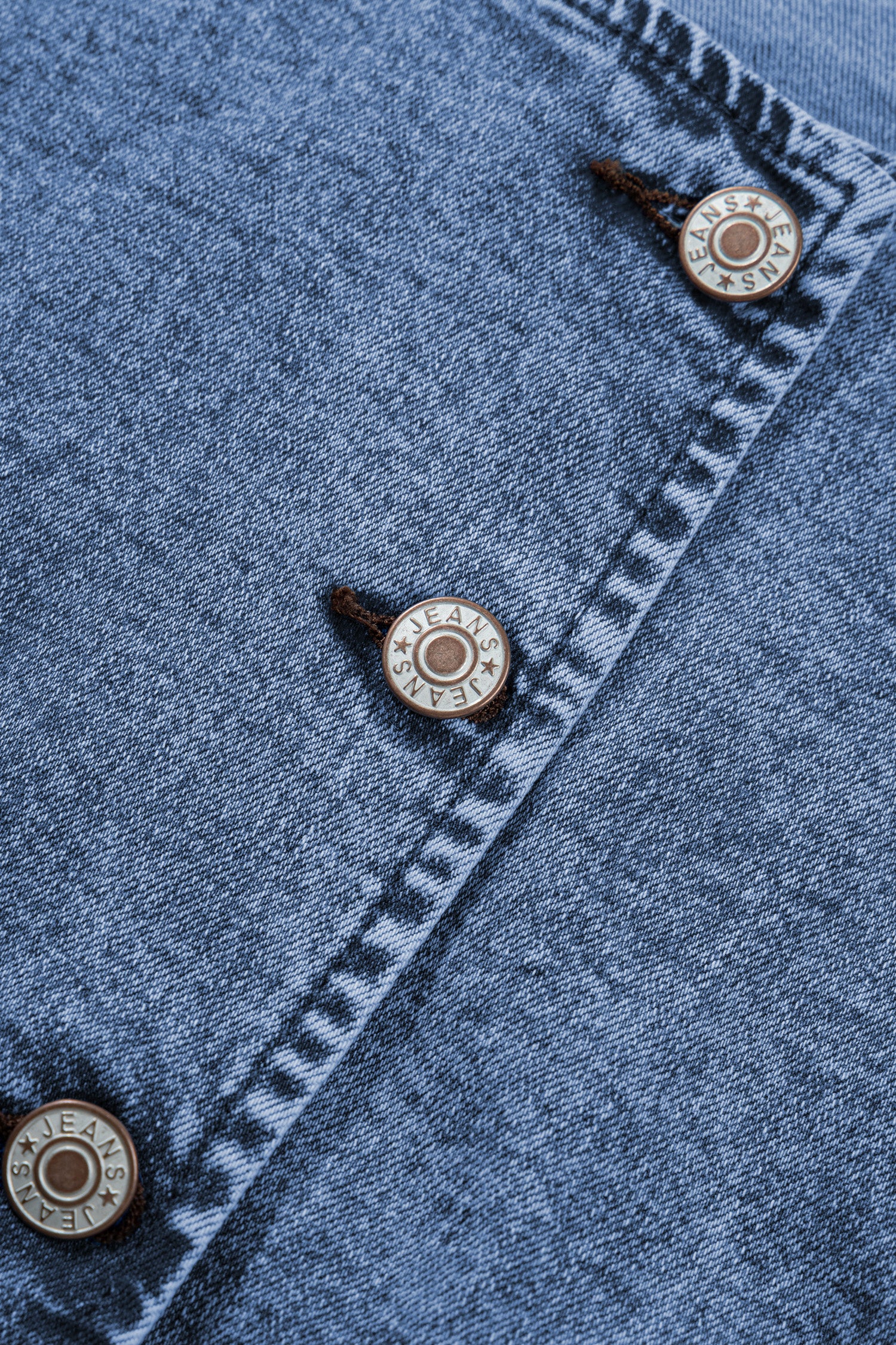 Buttoned Front Slit Denim Vest – Black