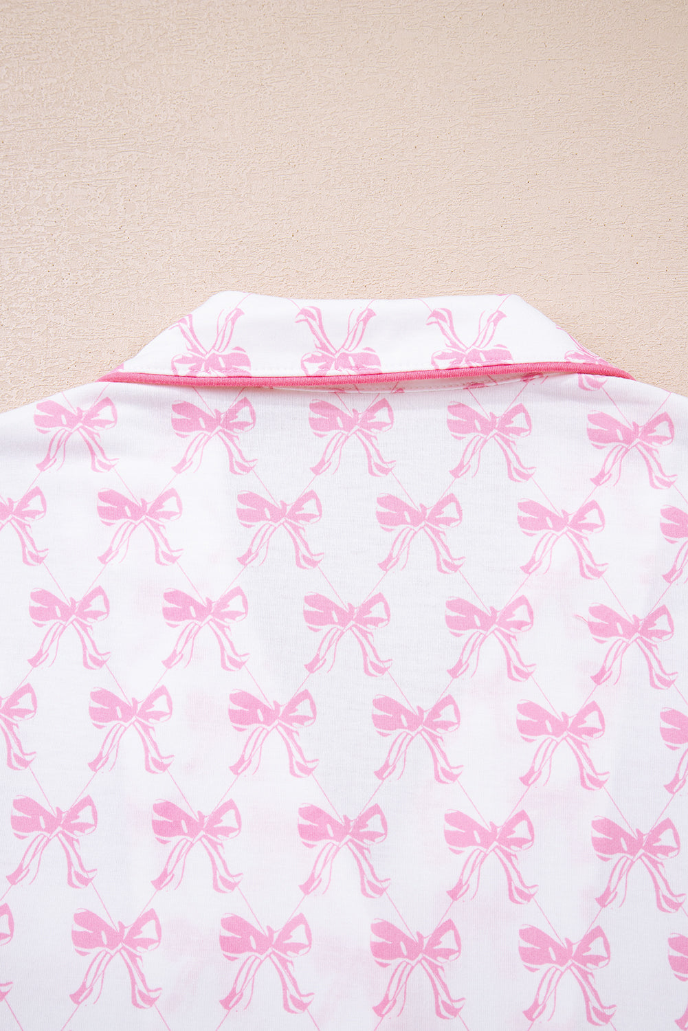 Bow Print Long Sleeve Soft Pyjama Set - eAura