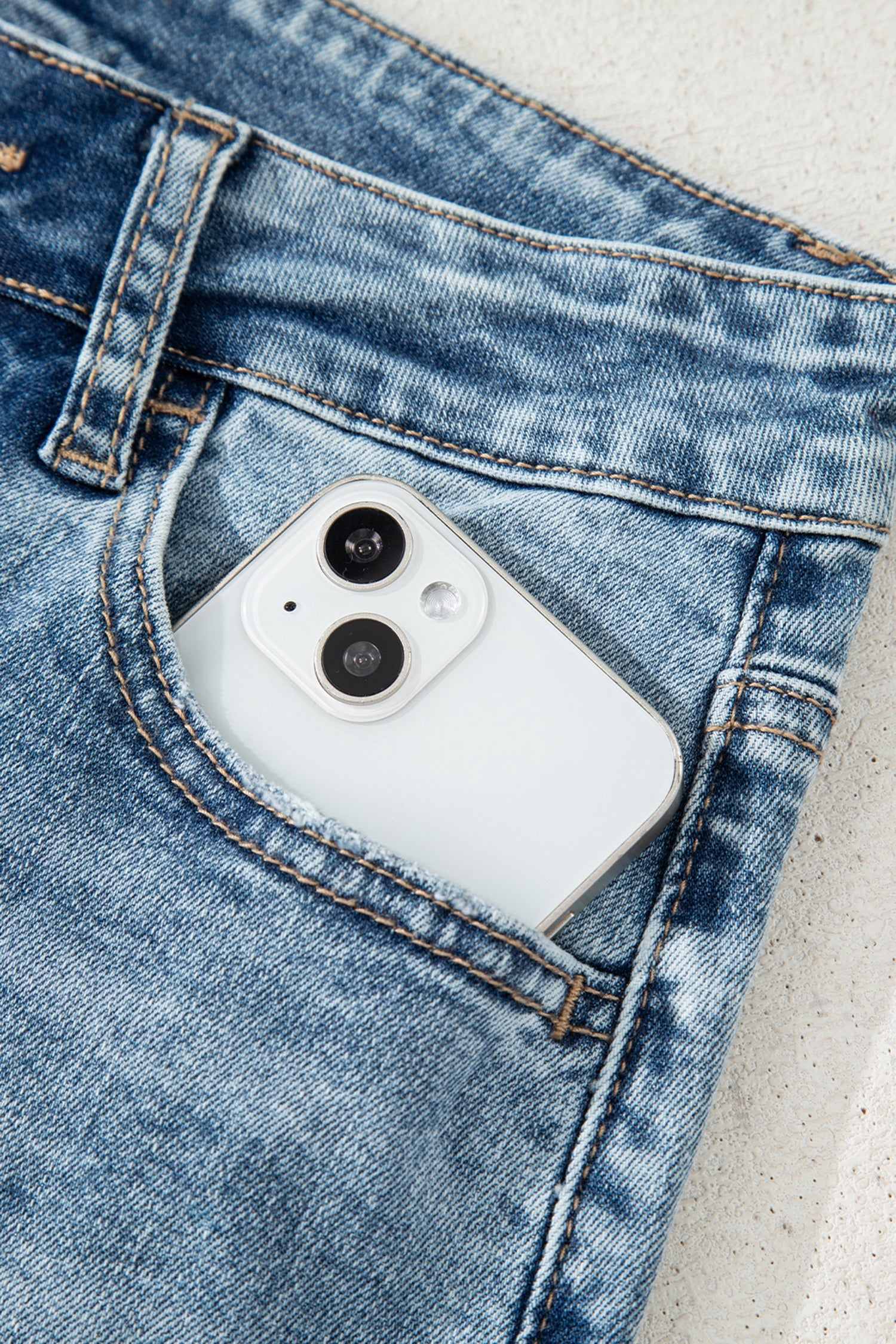 Raw Hem Ripped Open Knee Fit Flare Jeans - eAura