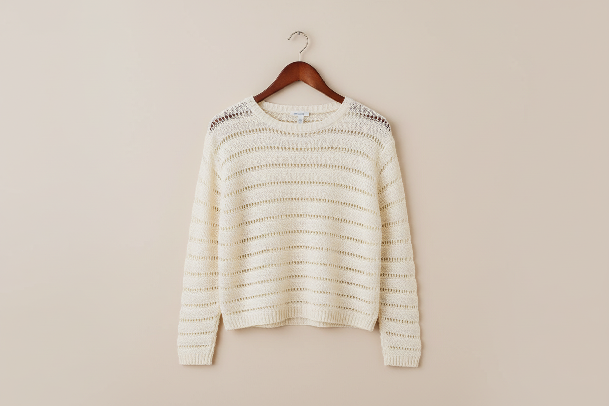 Hollow Out Knit Round Neck Sweater - Sweaters & Cardigans/Sweaters
