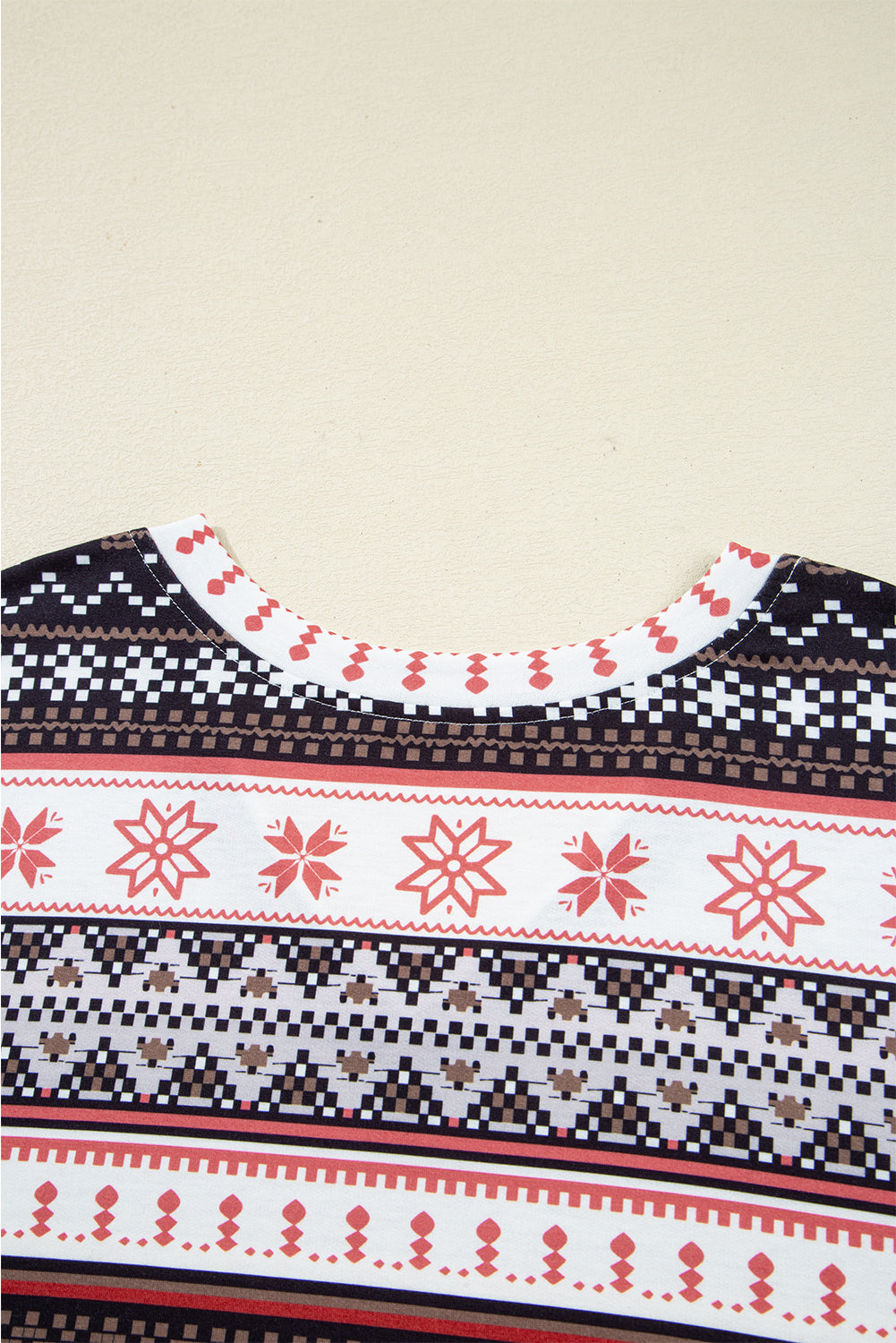 Retro Christmas Pattern Loose Pullover Pyjama Set - eAura