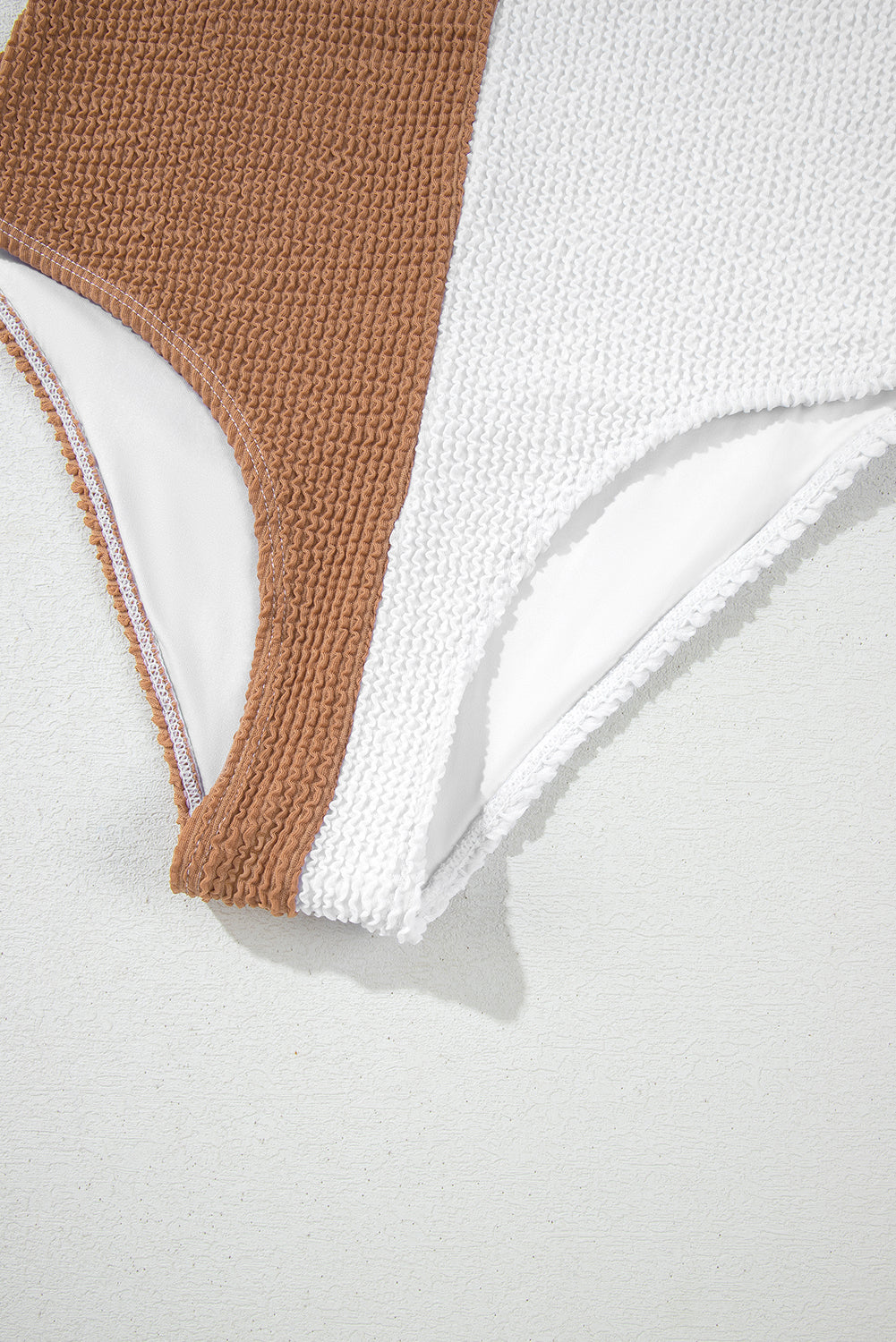 Corded Colorblock Square Neck High Waist Bikini Set