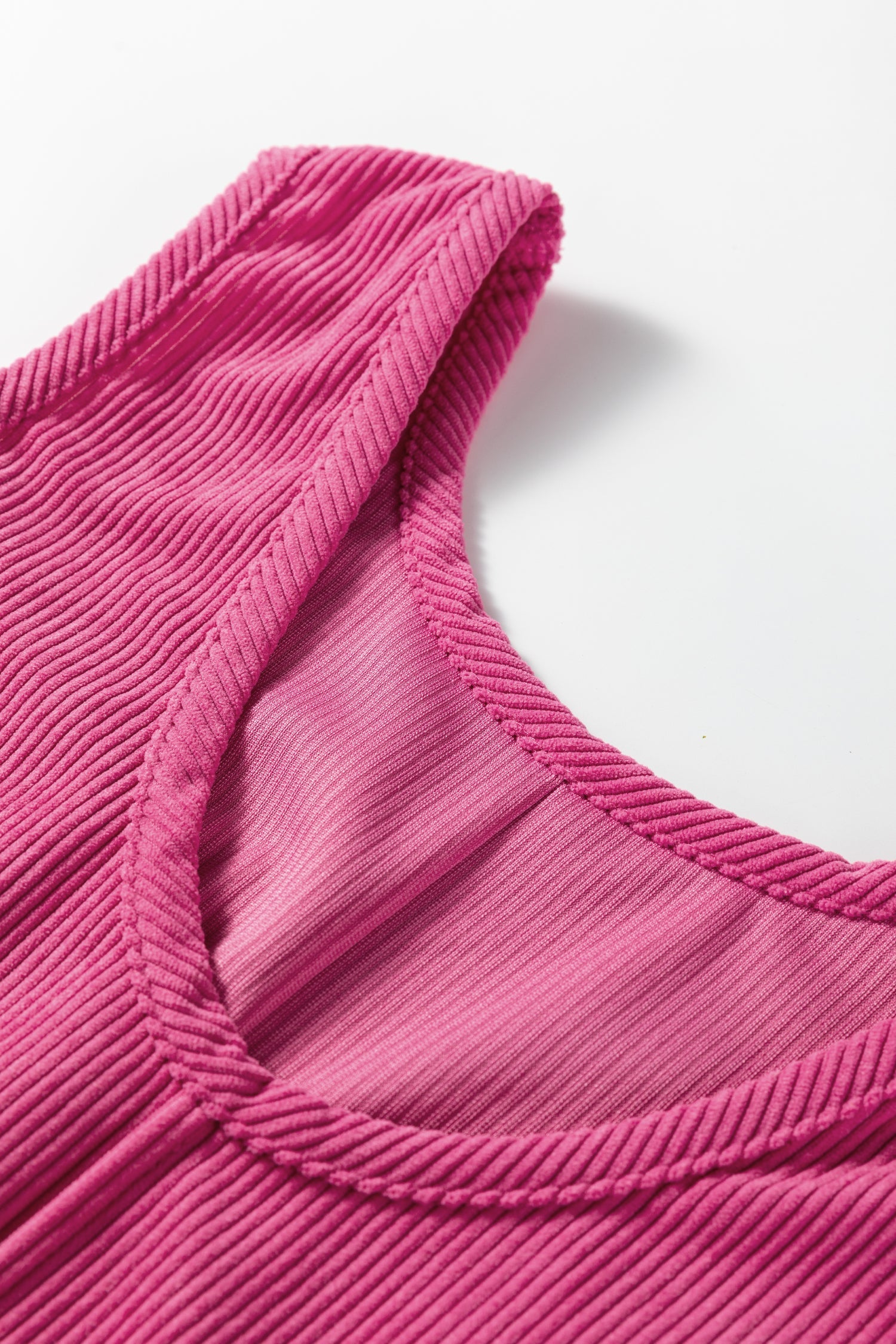 Soft Corduroy Sleeveless Mini Dress With Patched Pockets - eAura