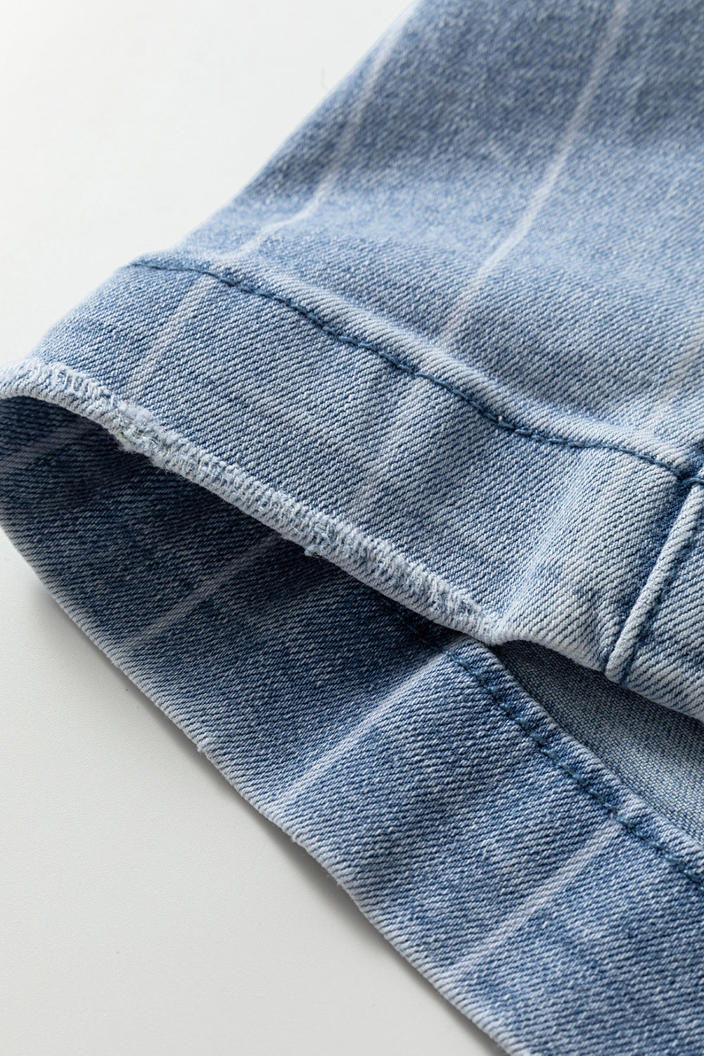 Multi Buttons Pinstripe Wide Leg Jeans - eAura