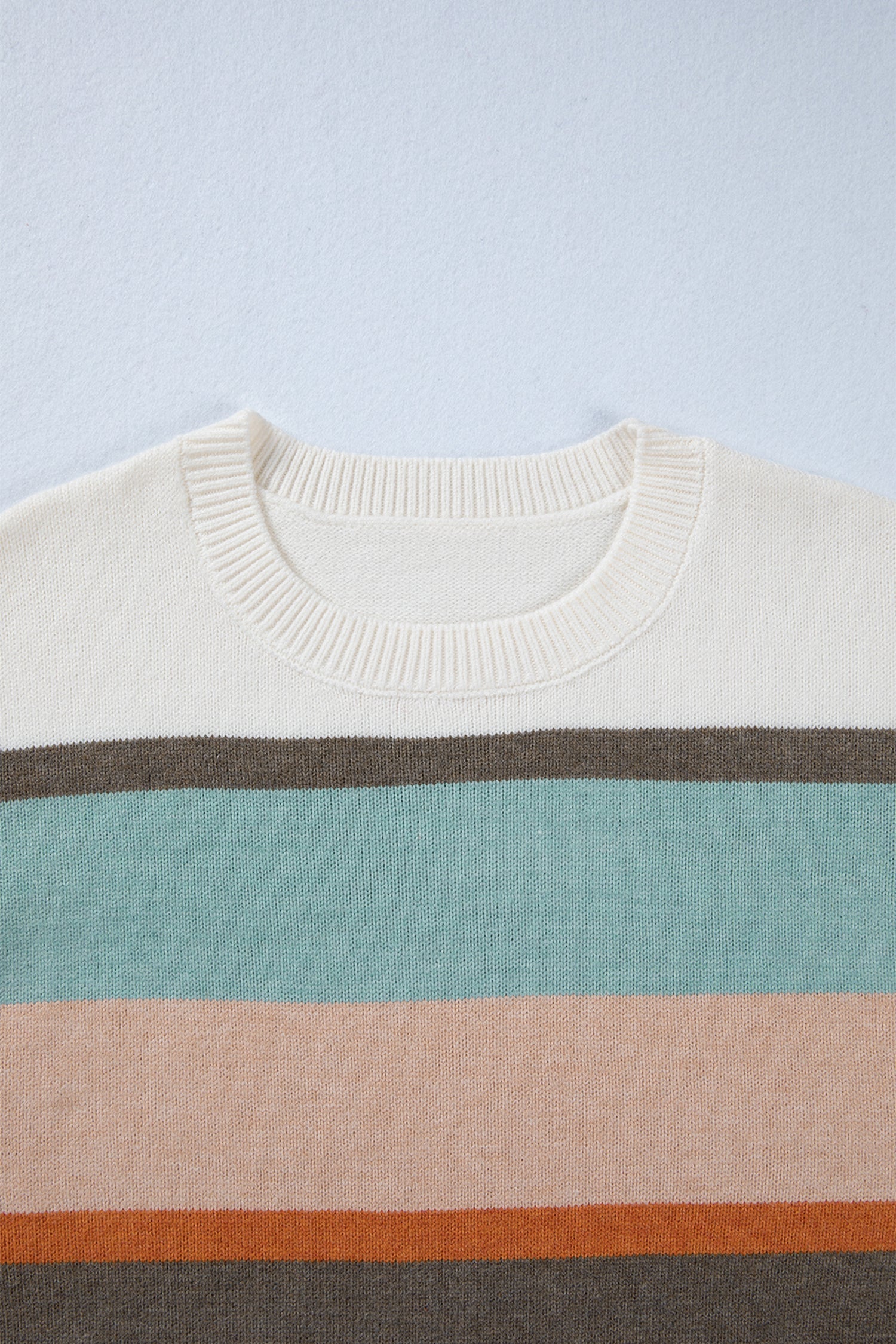 Striped Knit Drop Shoulder Sweater - Sweaters & Cardigans/Sweaters