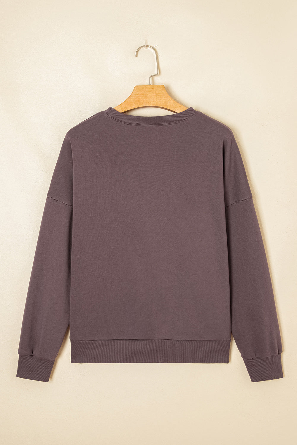 Terry Bow Pattern Drop Shoulder Sweatshirt