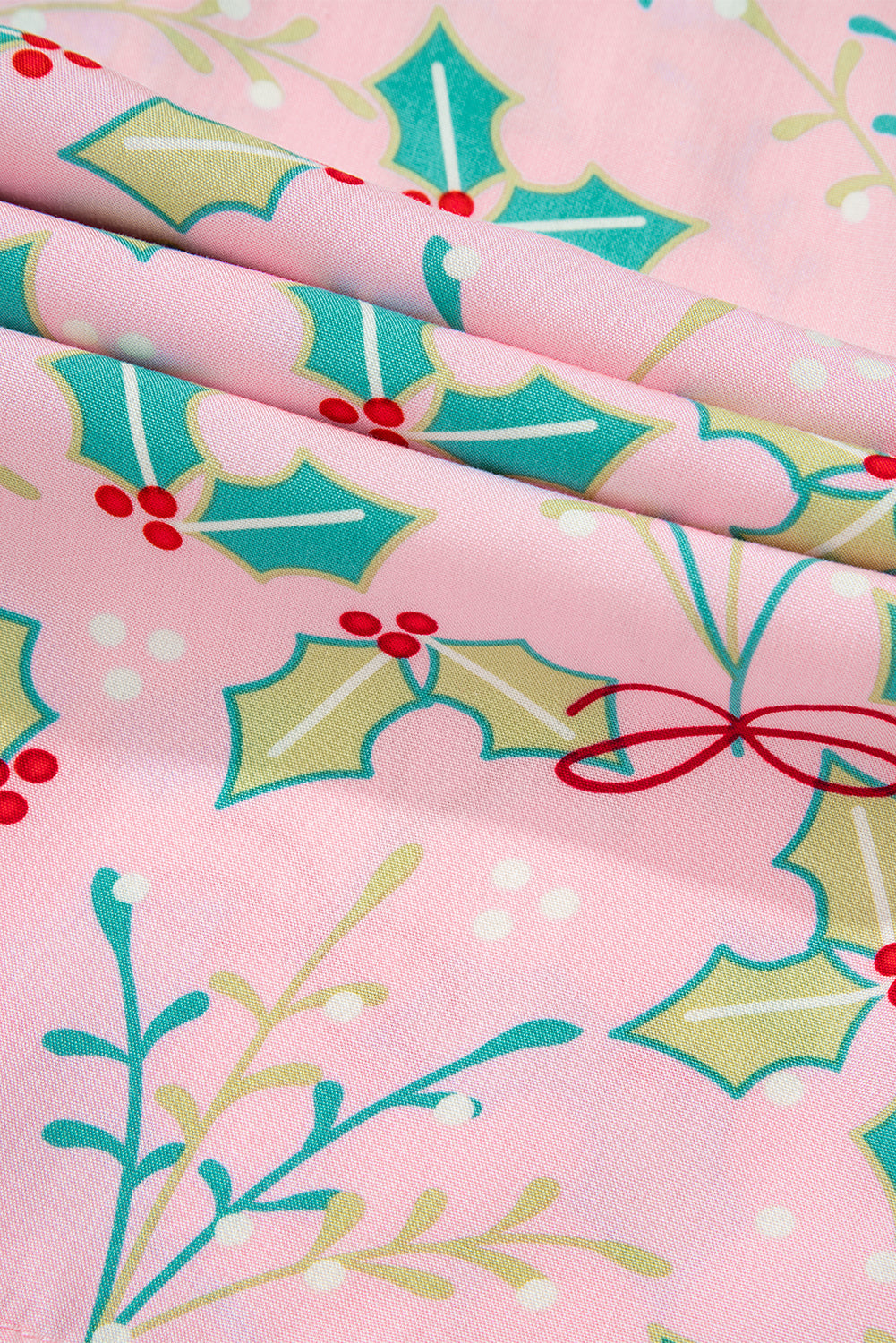 Multicolour Floral Holly Print Christmas Pyjama Set eAura