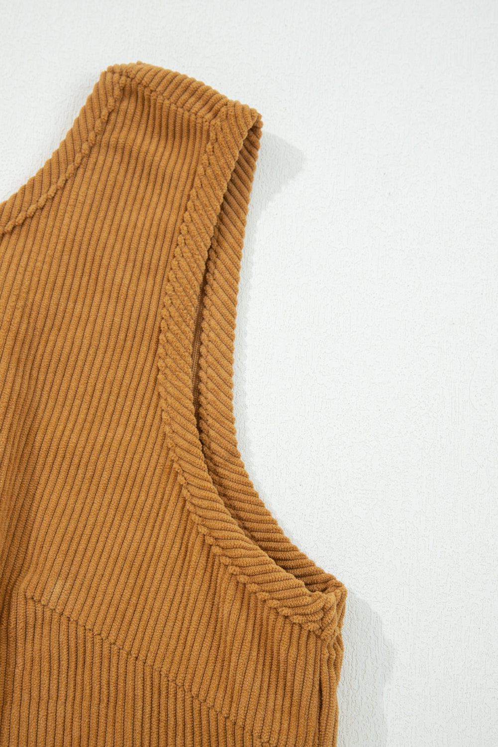 Soft Corduroy Sleeveless Mini Dress With Patched Pockets - eAura