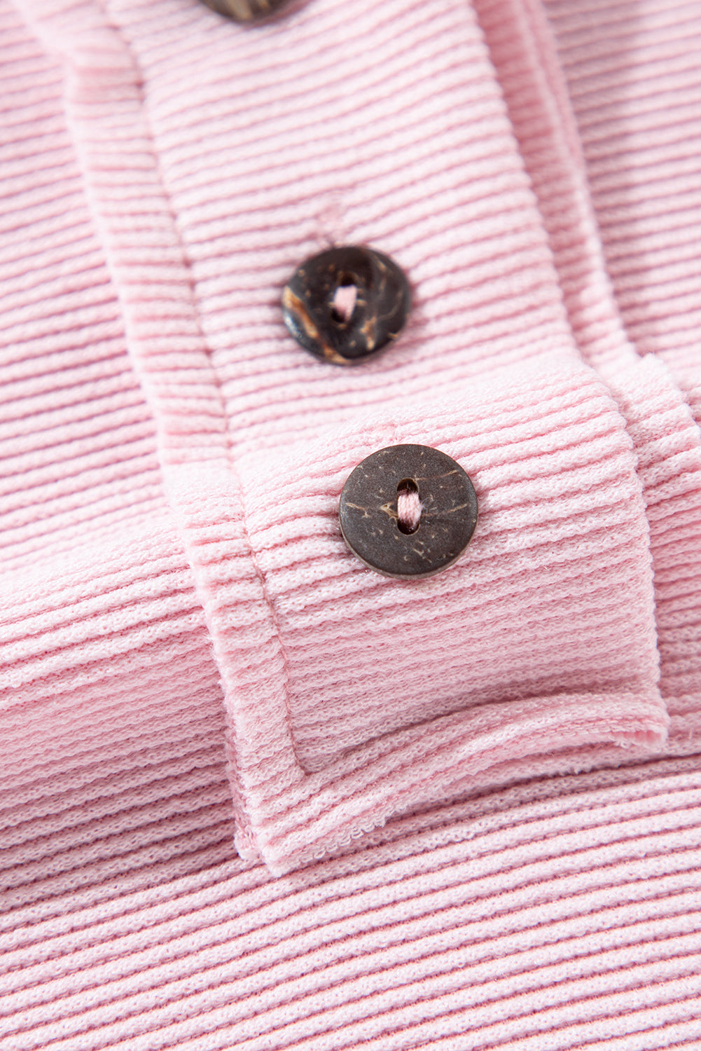 Light Pink Ribbed Colourblock Patch Pocket Drawstring Hooded Top eAura
