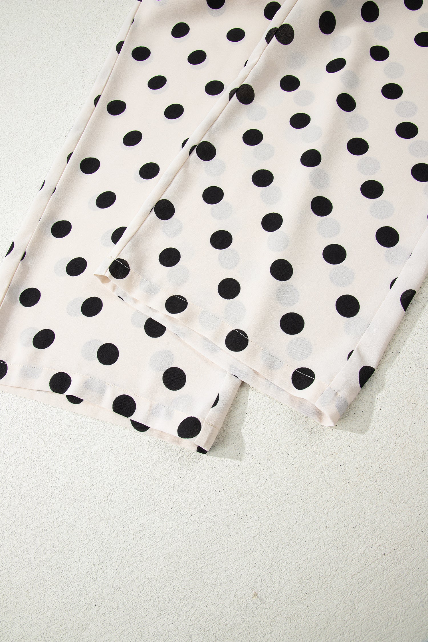 Sky Blue Polka Dot Print Patched Pocket Mid-rise Straight Leg Pants – Light Blue