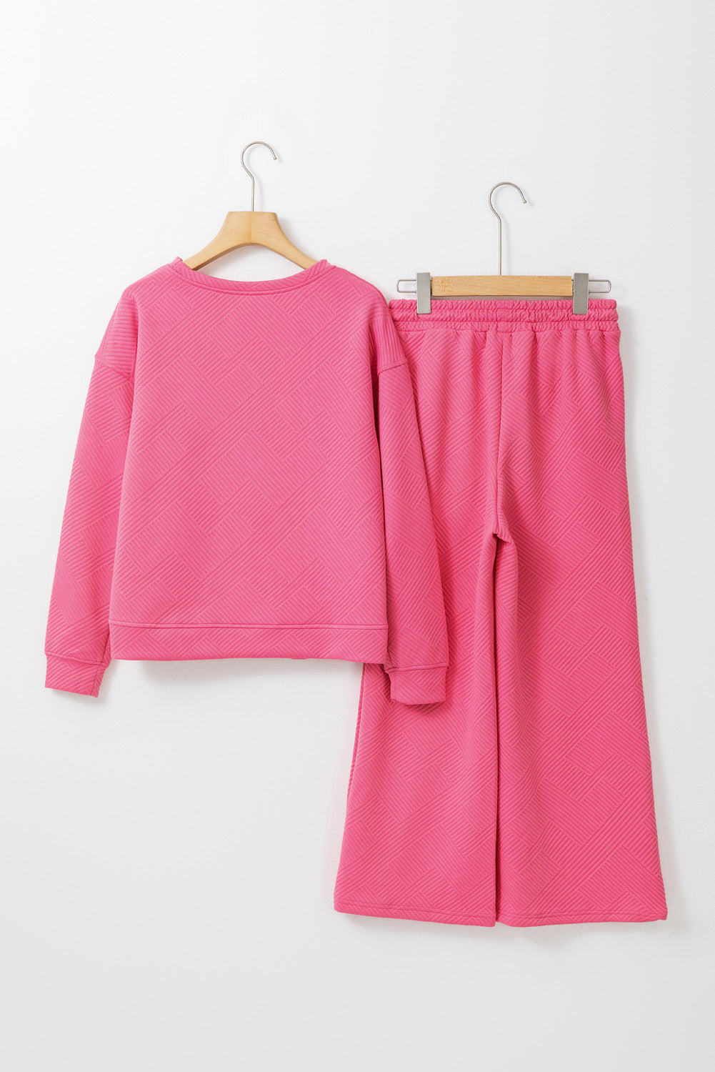 Red Dahlia Ultra Loose Textured 2pcs Slouchy Outfit eAura
