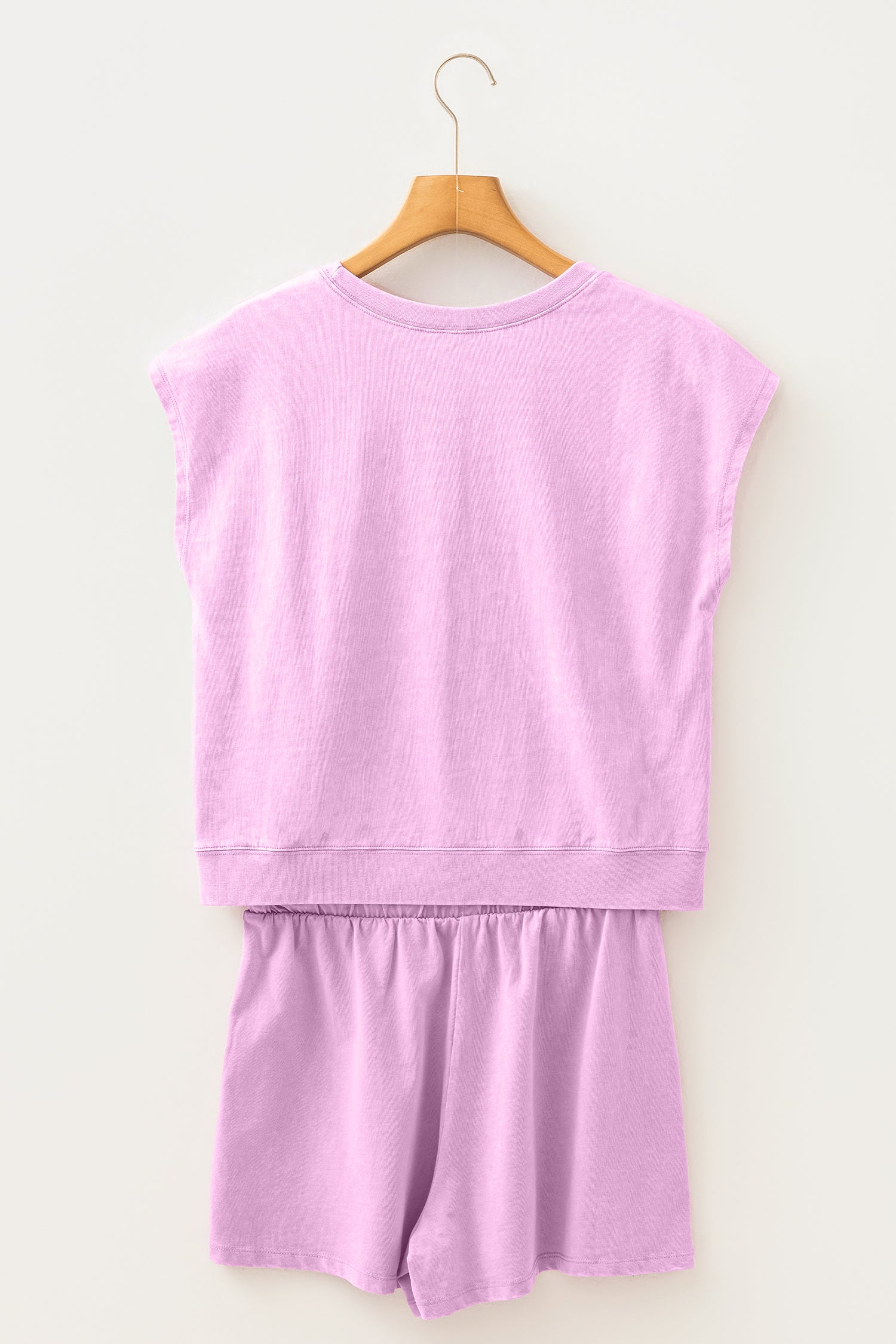 Mineral Wash Cotton Shorts & Tee Co-ord Set