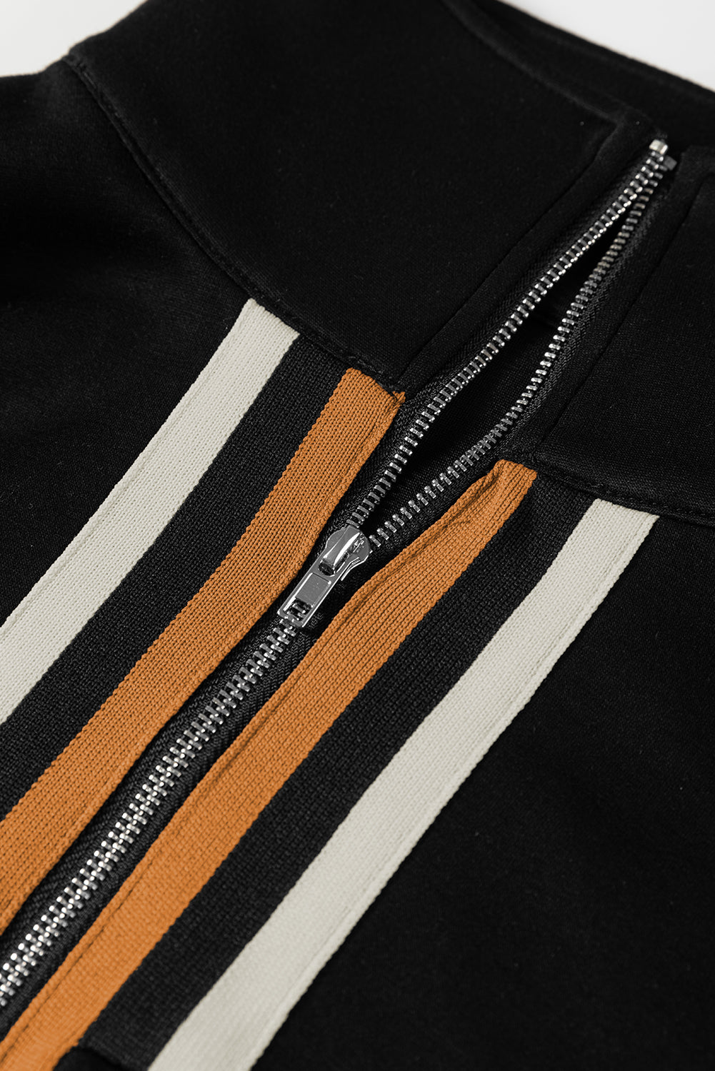 Striped Patchwork Quarter Zip Pullover Loose Trousers Co-ord set - eAura